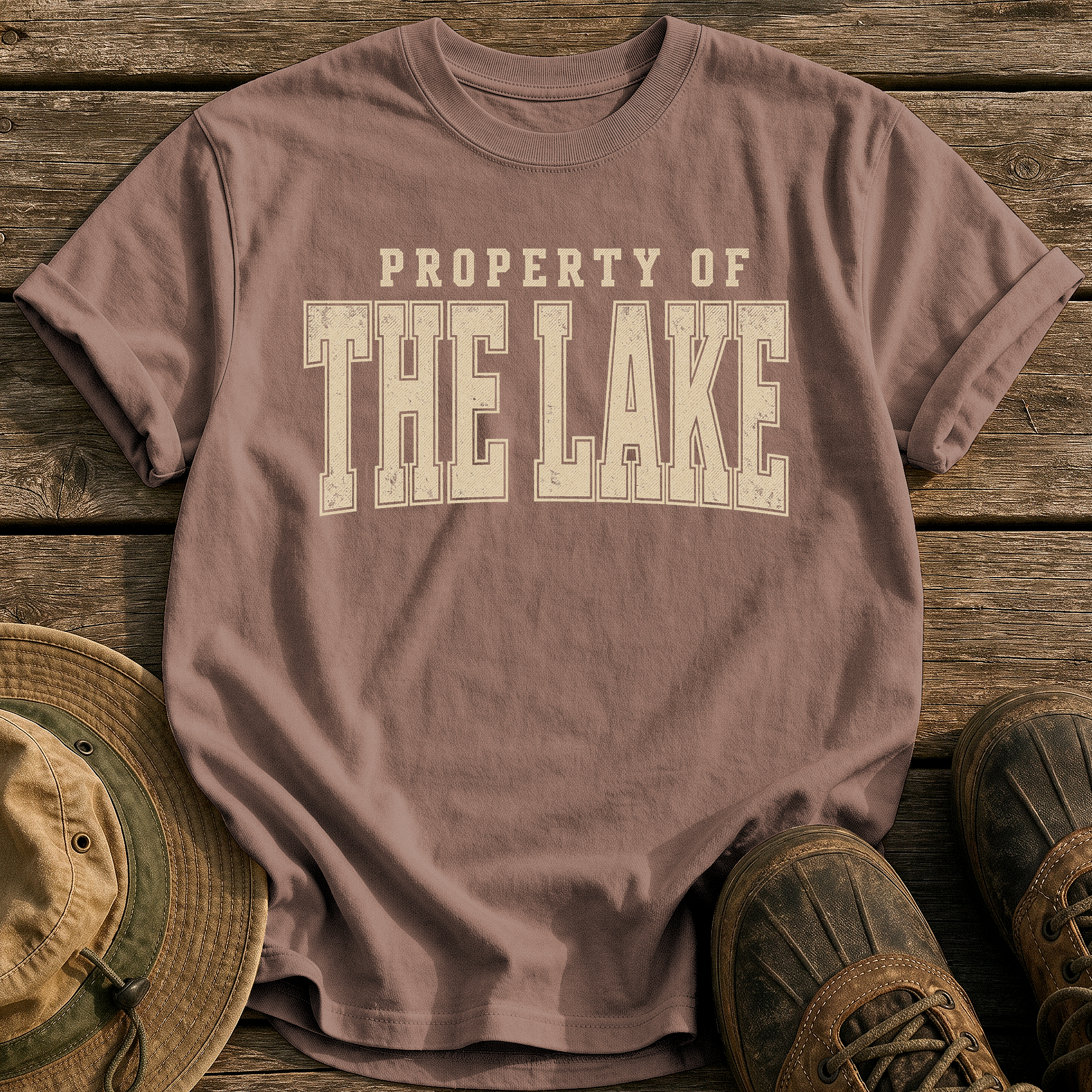 Property of the Lake tee - Espresso - front