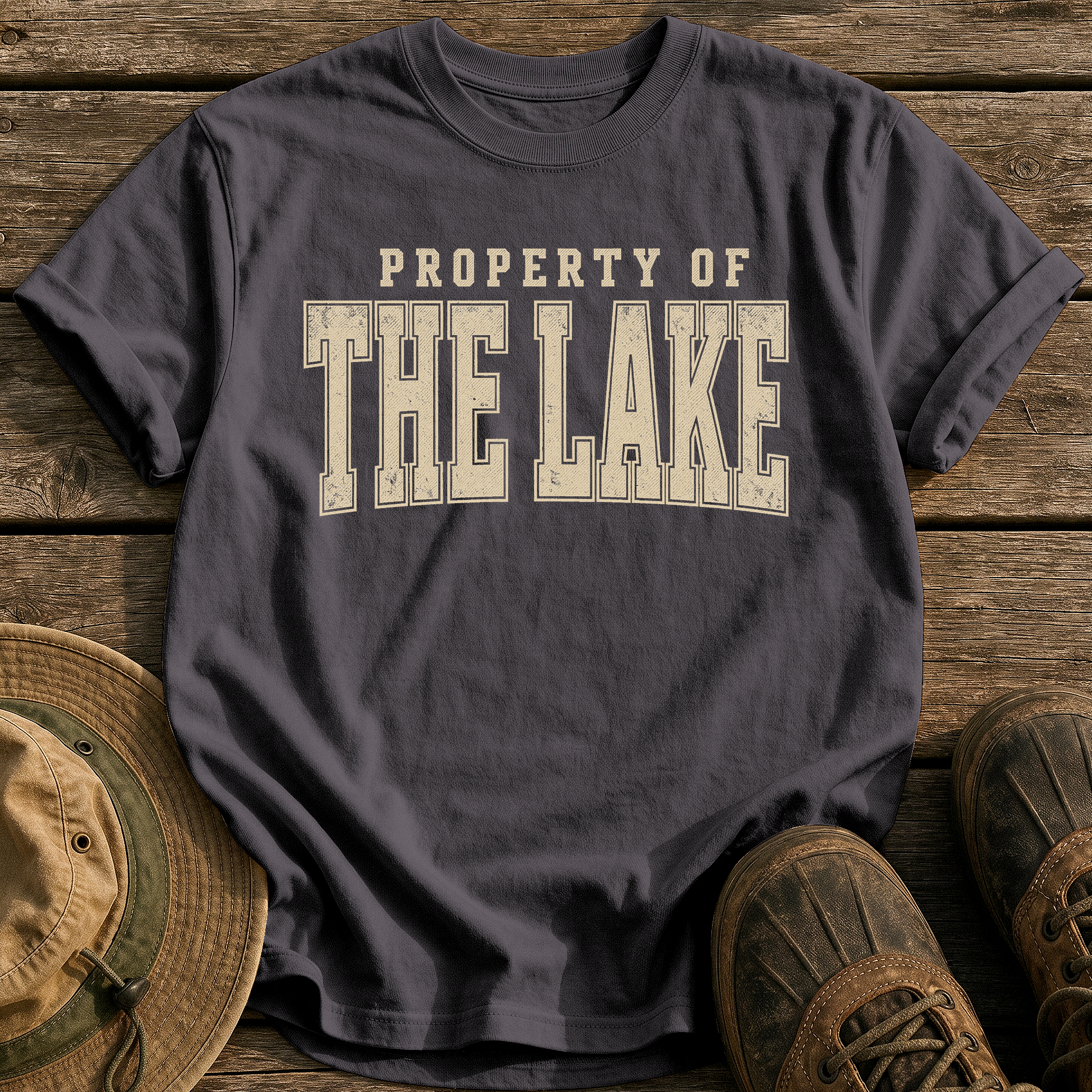 Property of the Lake tee - Graphite - front