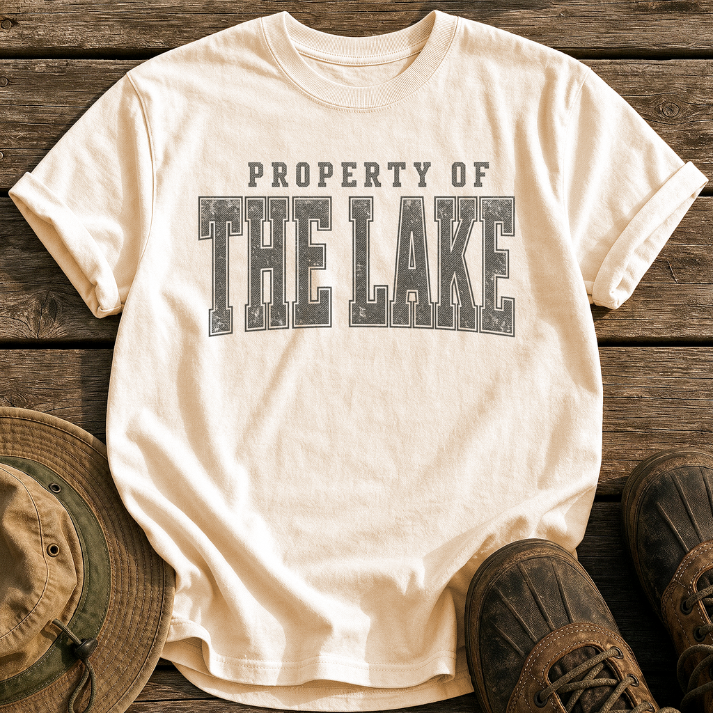 Property of the Lake tee - Ivory - front