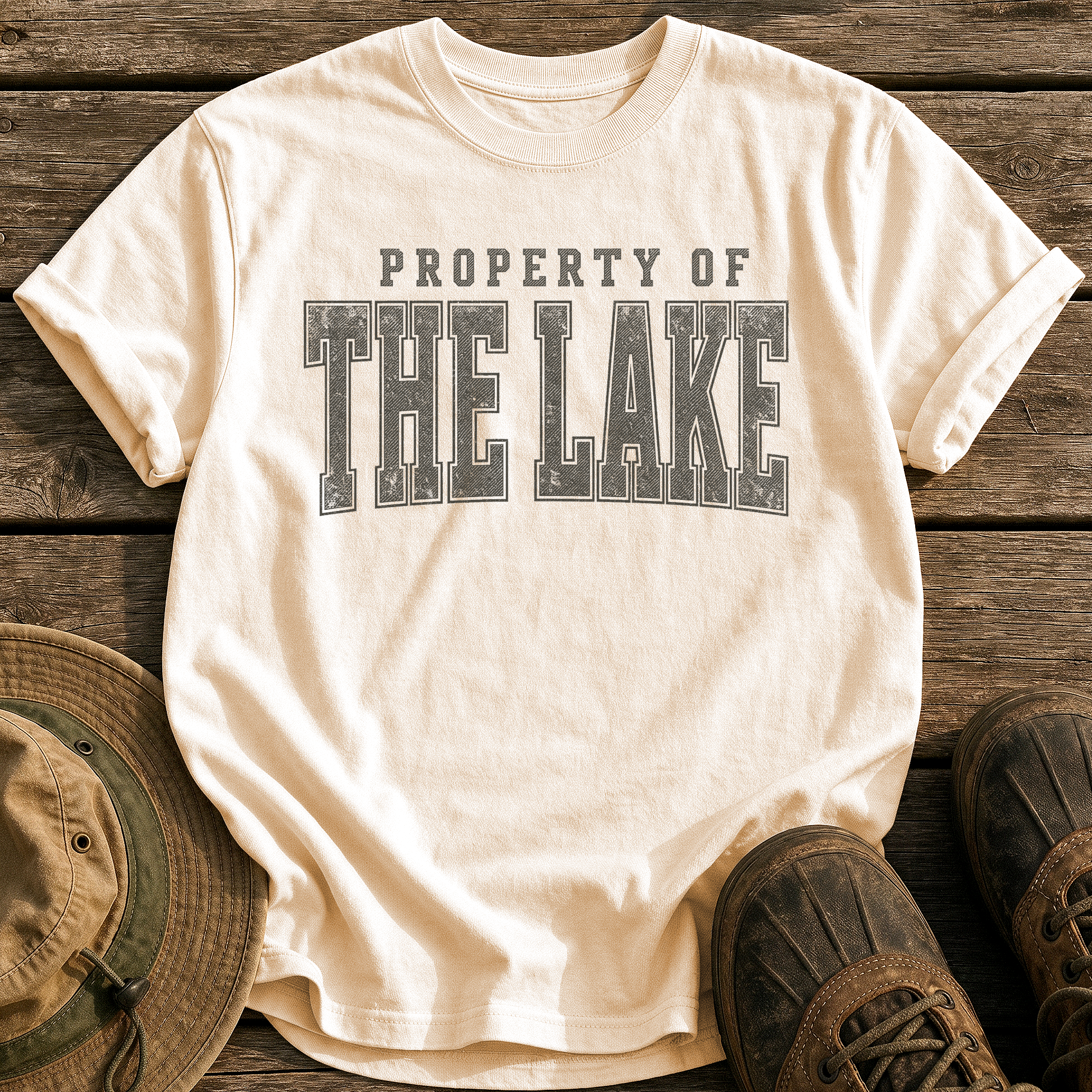 Property of the Lake tee - Ivory - front
