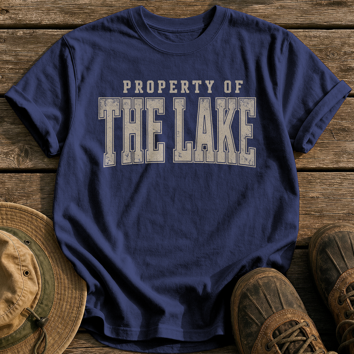 Property of the Lake tee - True Navy - front