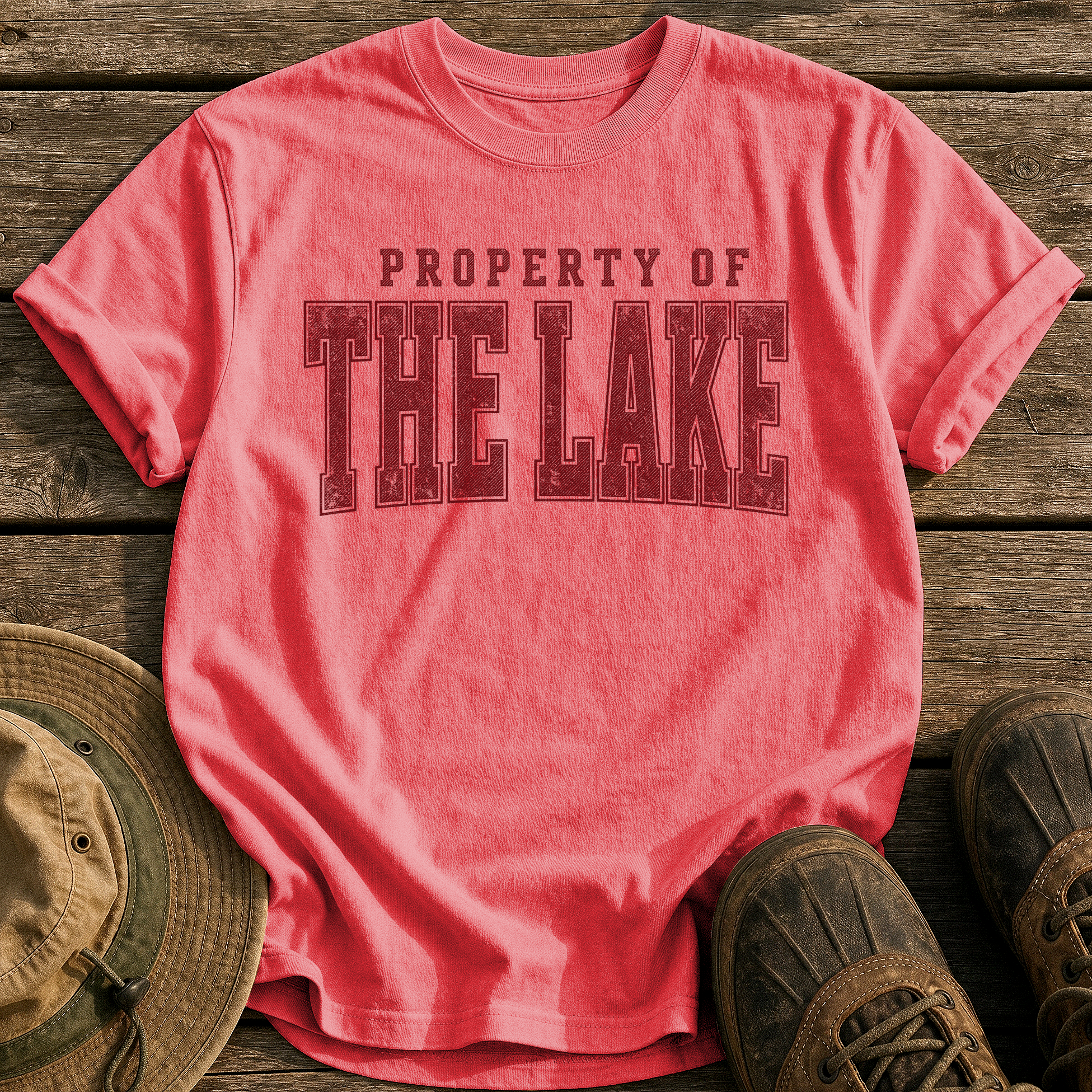 Property of the Lake tee - Watermelon - front