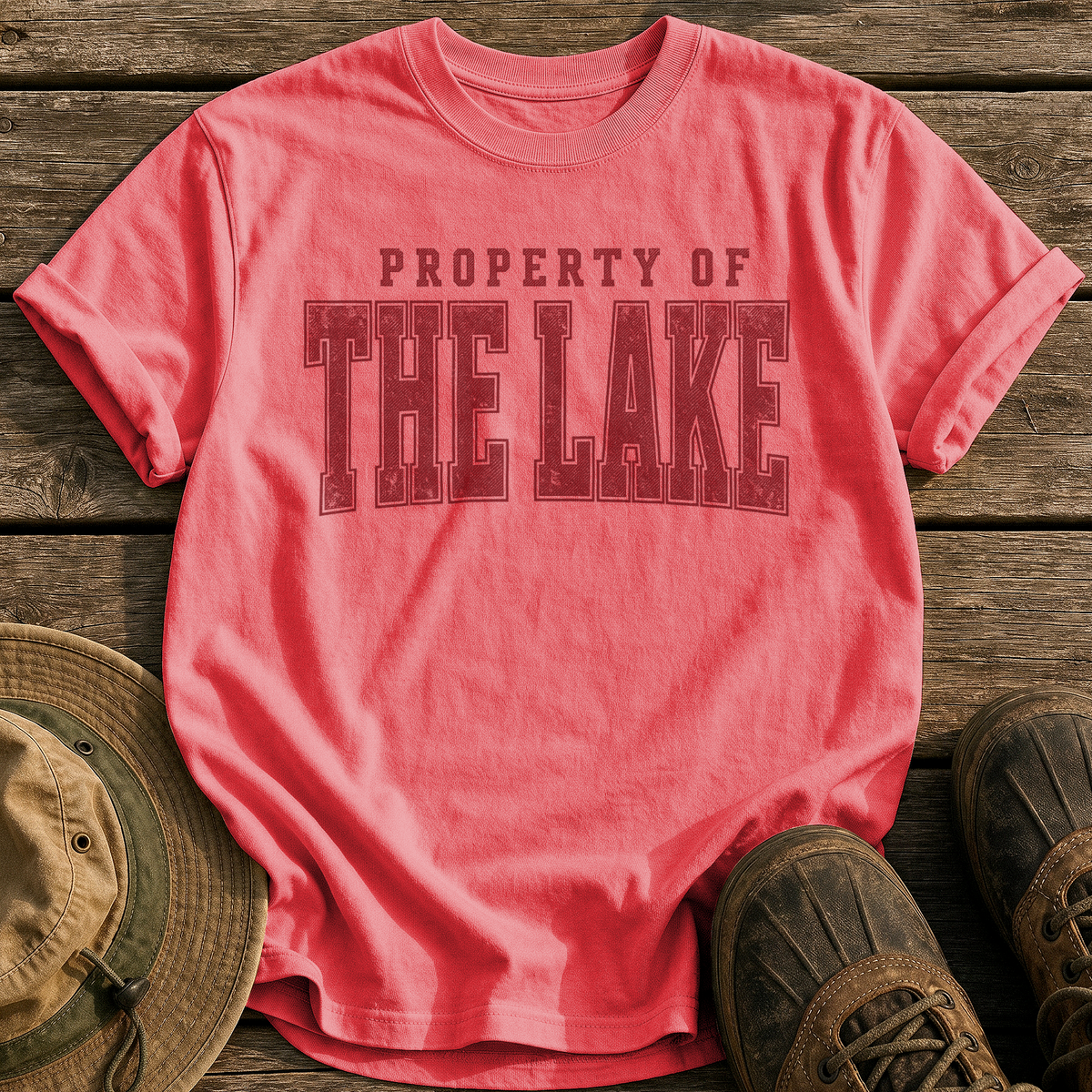 Property of the Lake tee - Watermelon - front