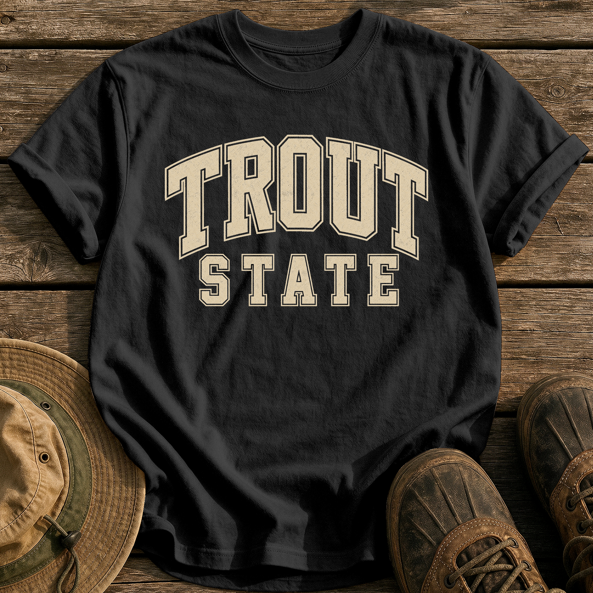 Trout State tee - Black - front