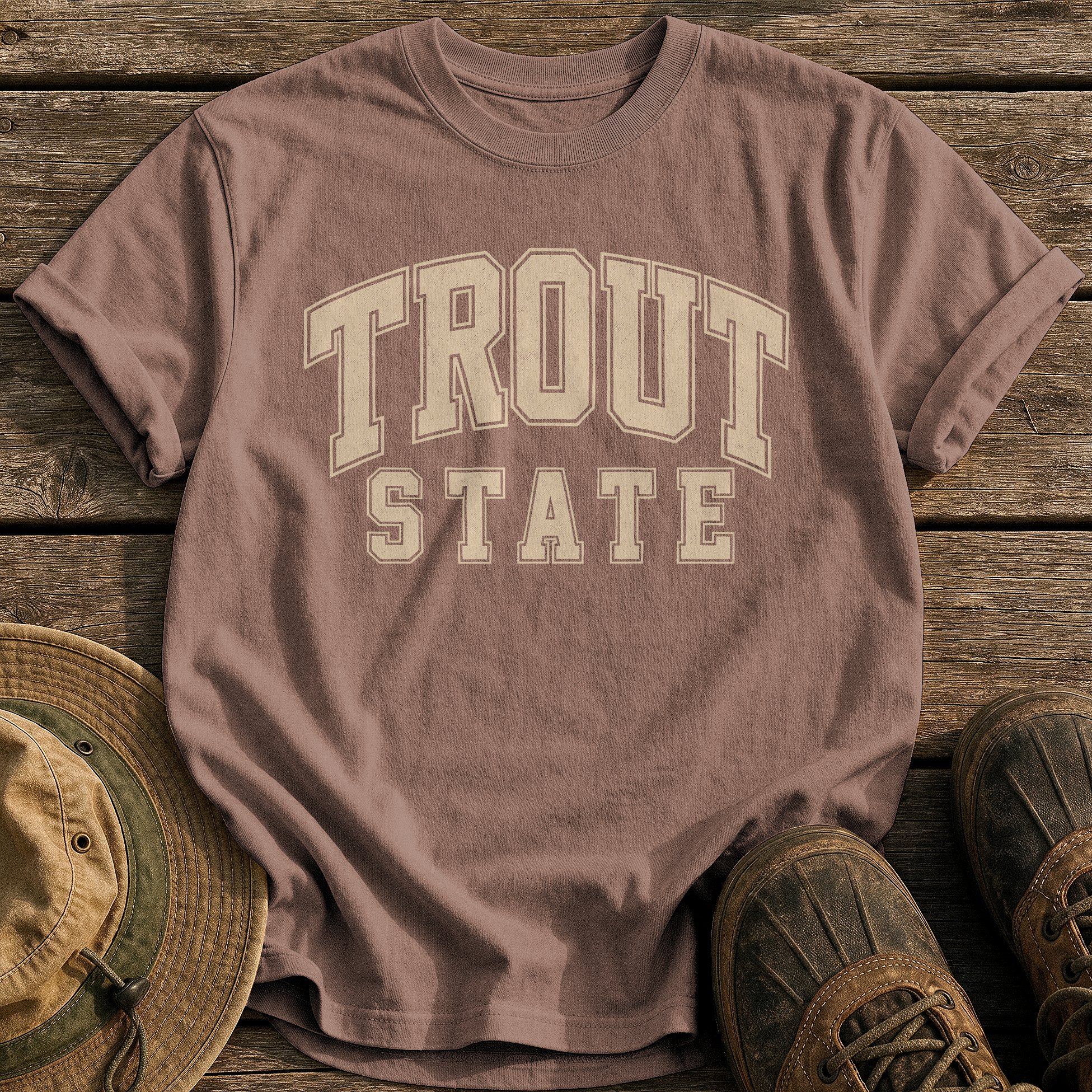 Trout State tee - Espresso - front