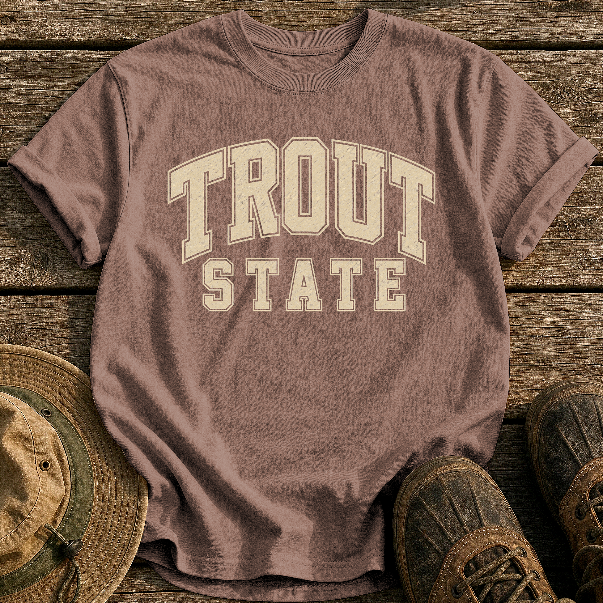 Trout State tee - Espresso - front