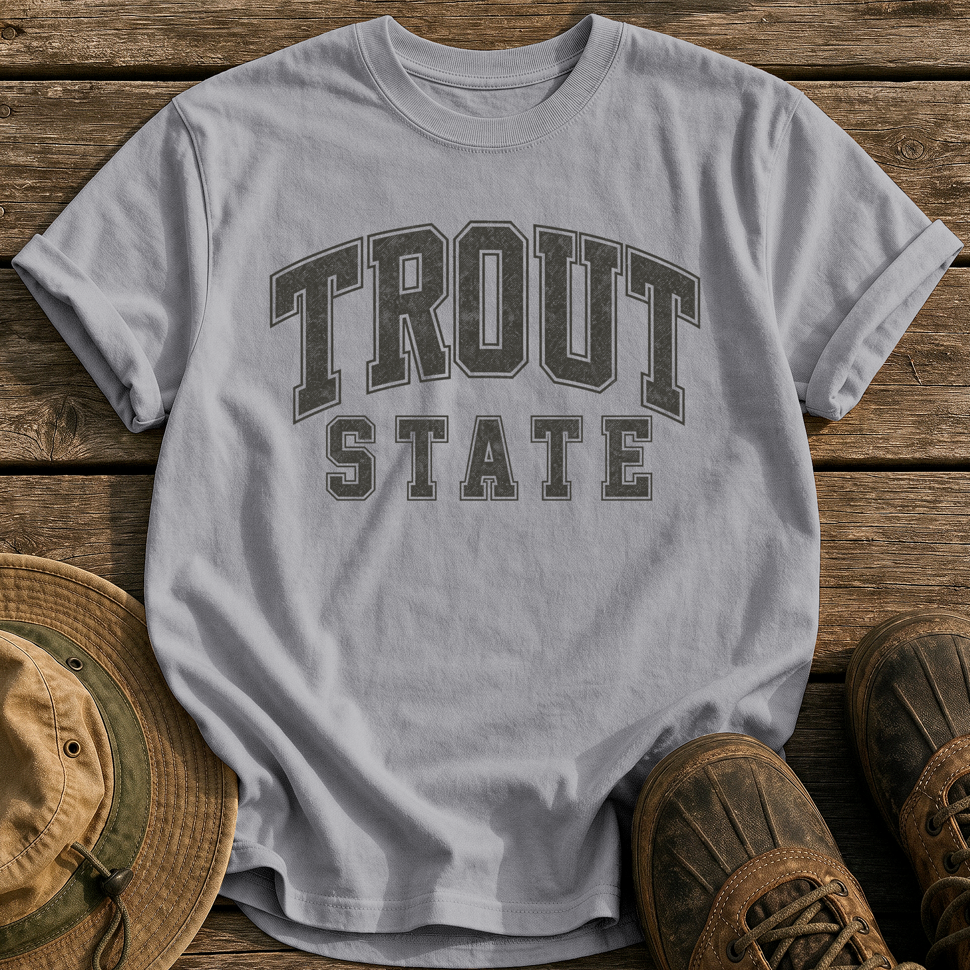 Trout State tee - Grey - front