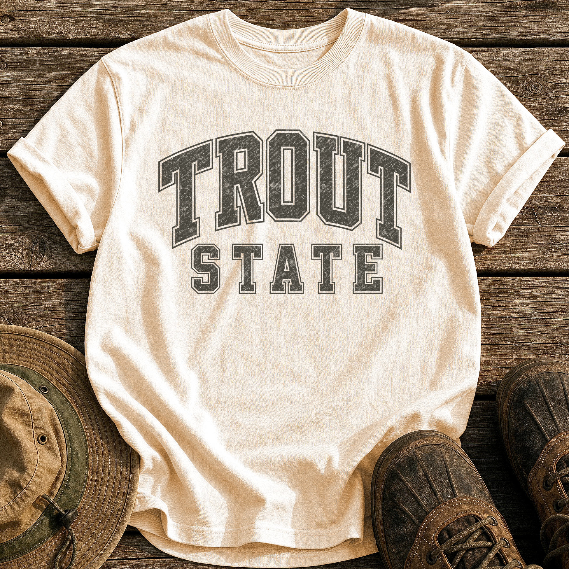 Trout State tee - Ivory - front