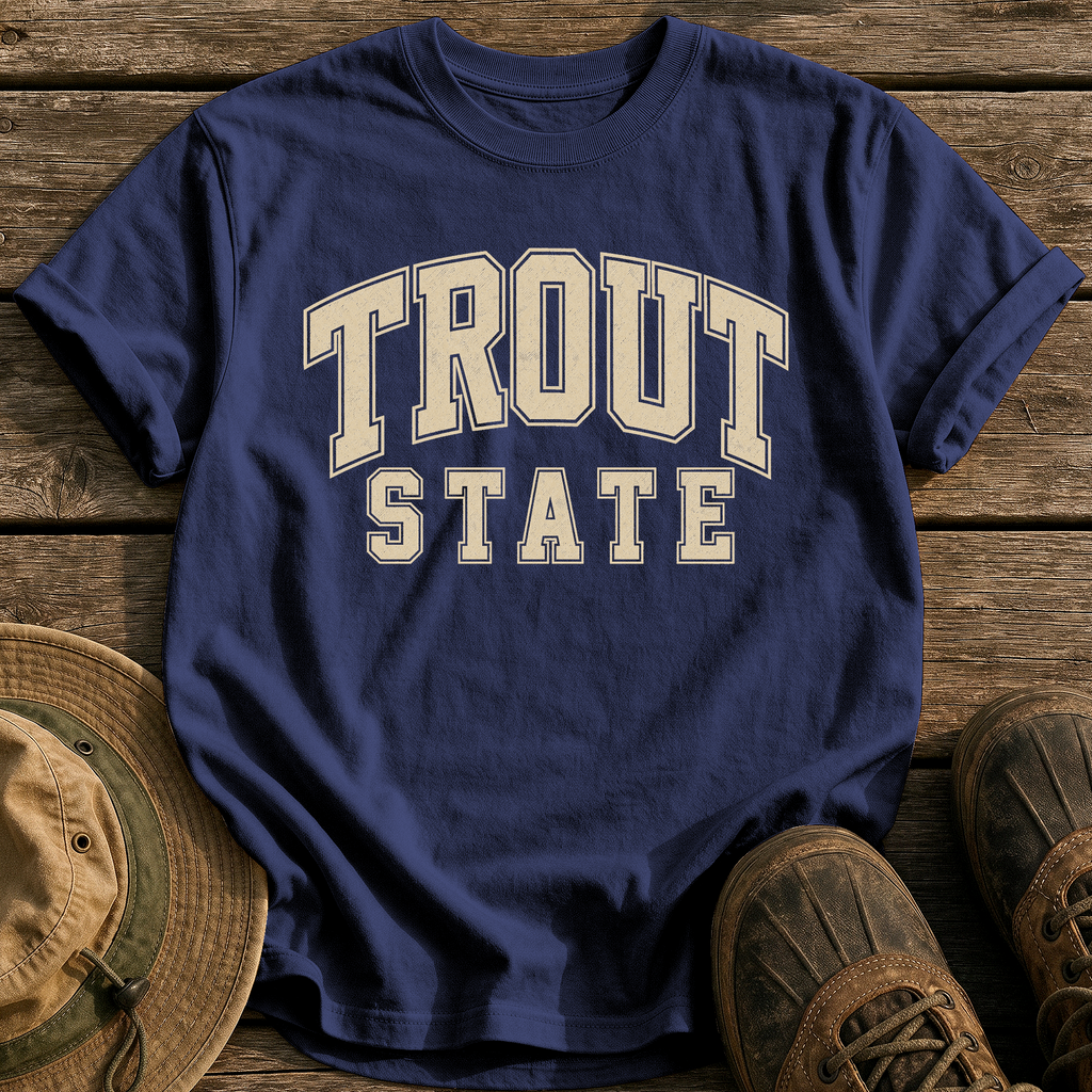 Trout State tee - True Navy - front