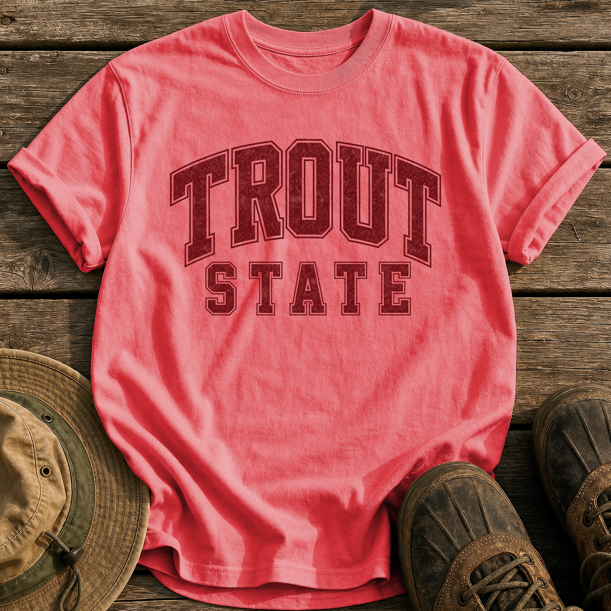 Trout State tee - Watermelon - front
