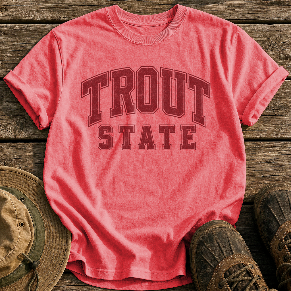 Trout State tee - Watermelon - front