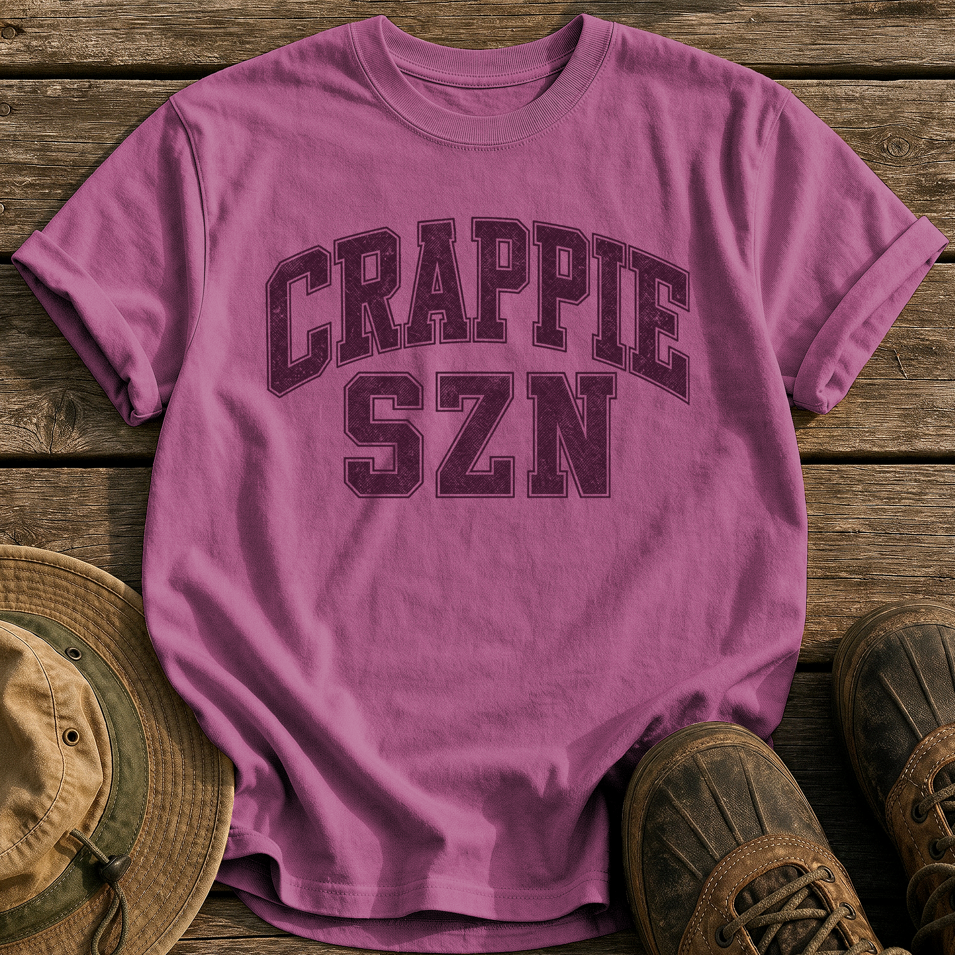 Crappie Szn tee - Berry - front