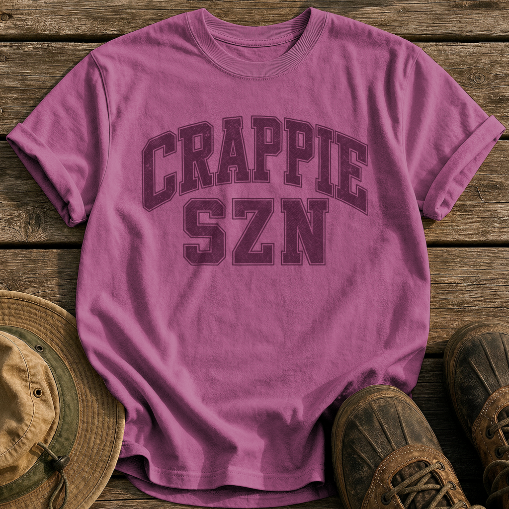 Crappie Szn tee - Berry - front