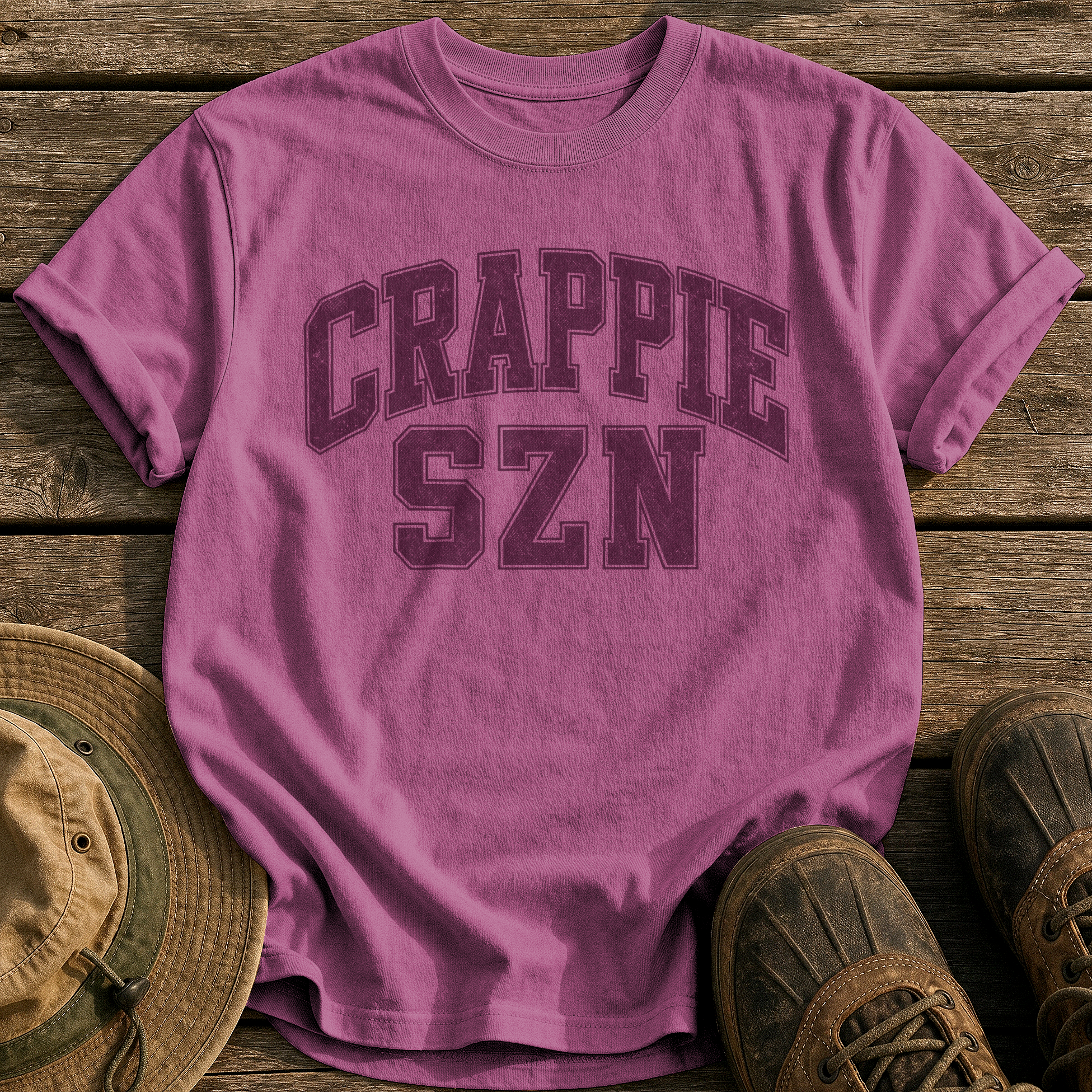 Crappie Szn tee - Berry - front