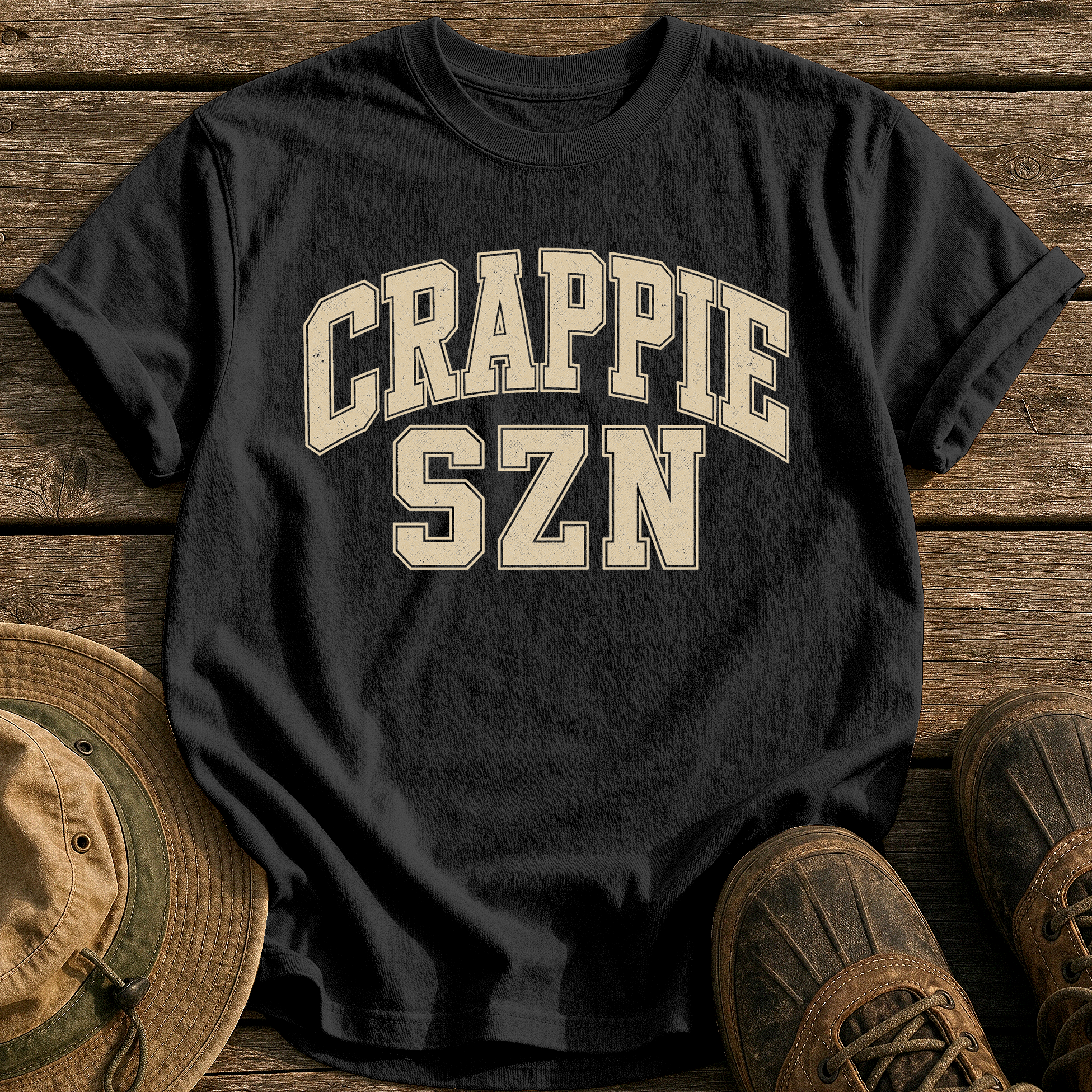 Crappie Szn tee - Black - front
