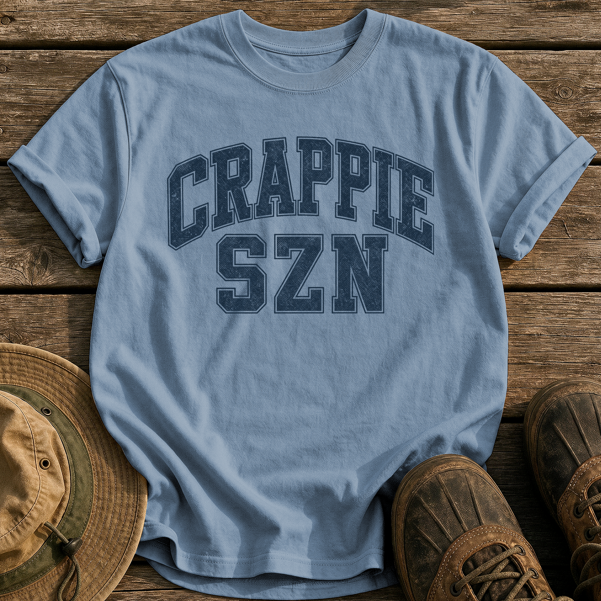 Crappie Szn tee - Blue Jean - front