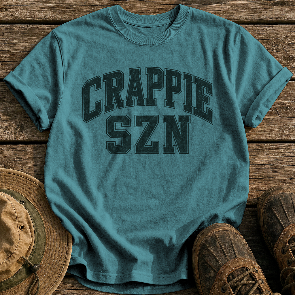 Crappie Szn tee - Blue Spruce - front