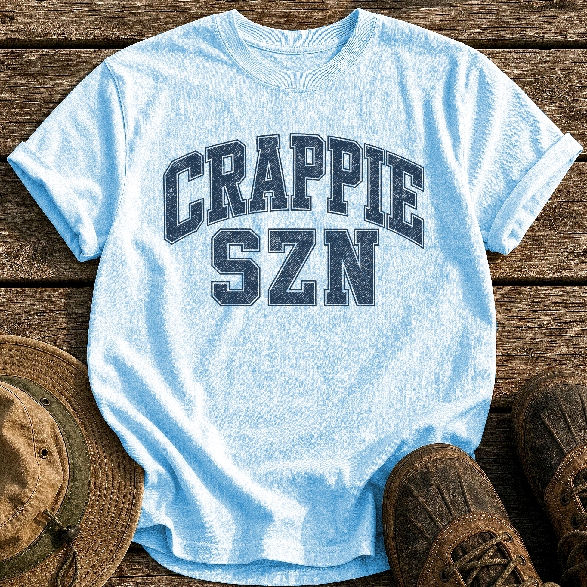 Crappie Szn tee - Chambray - front