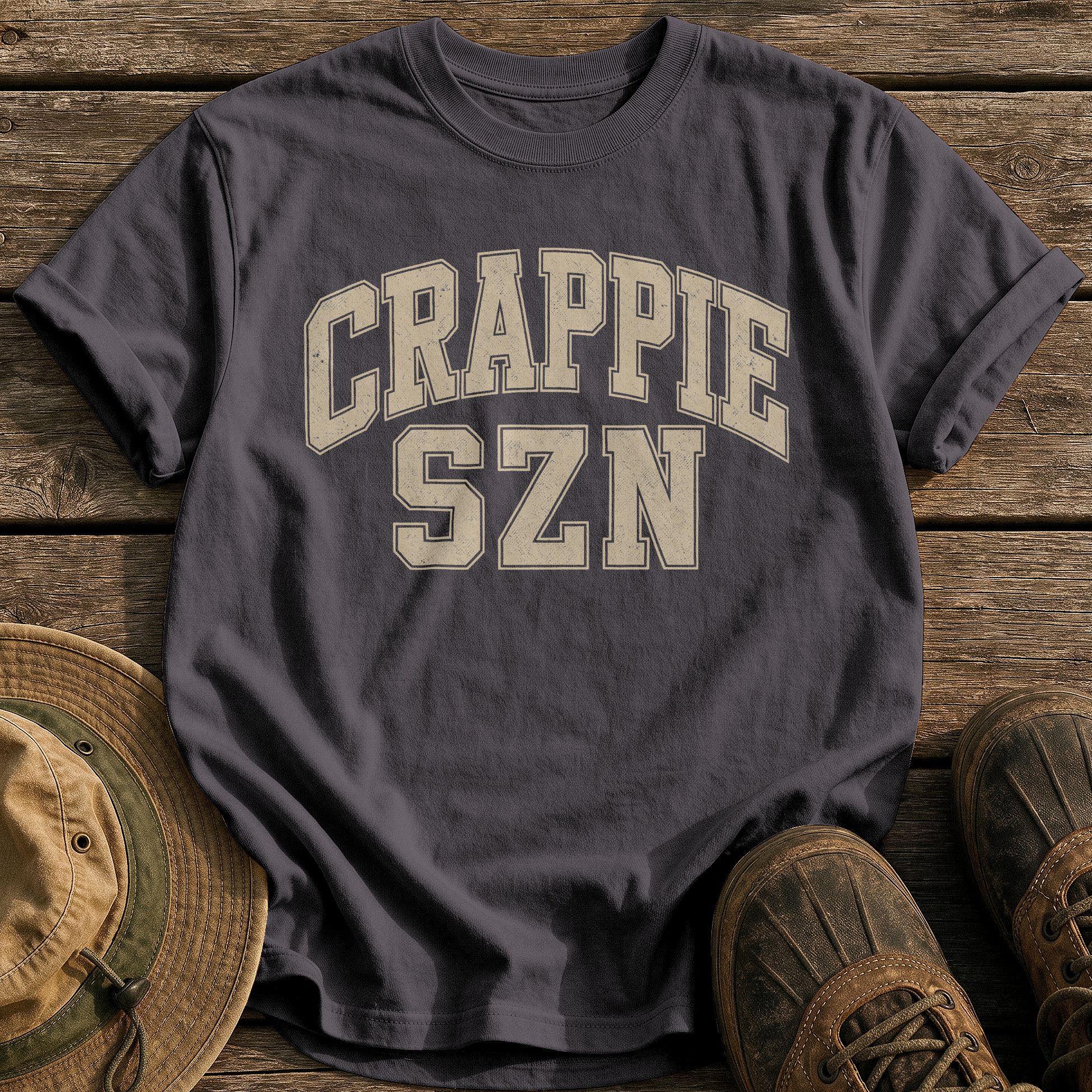 Crappie Szn tee - Graphite - front