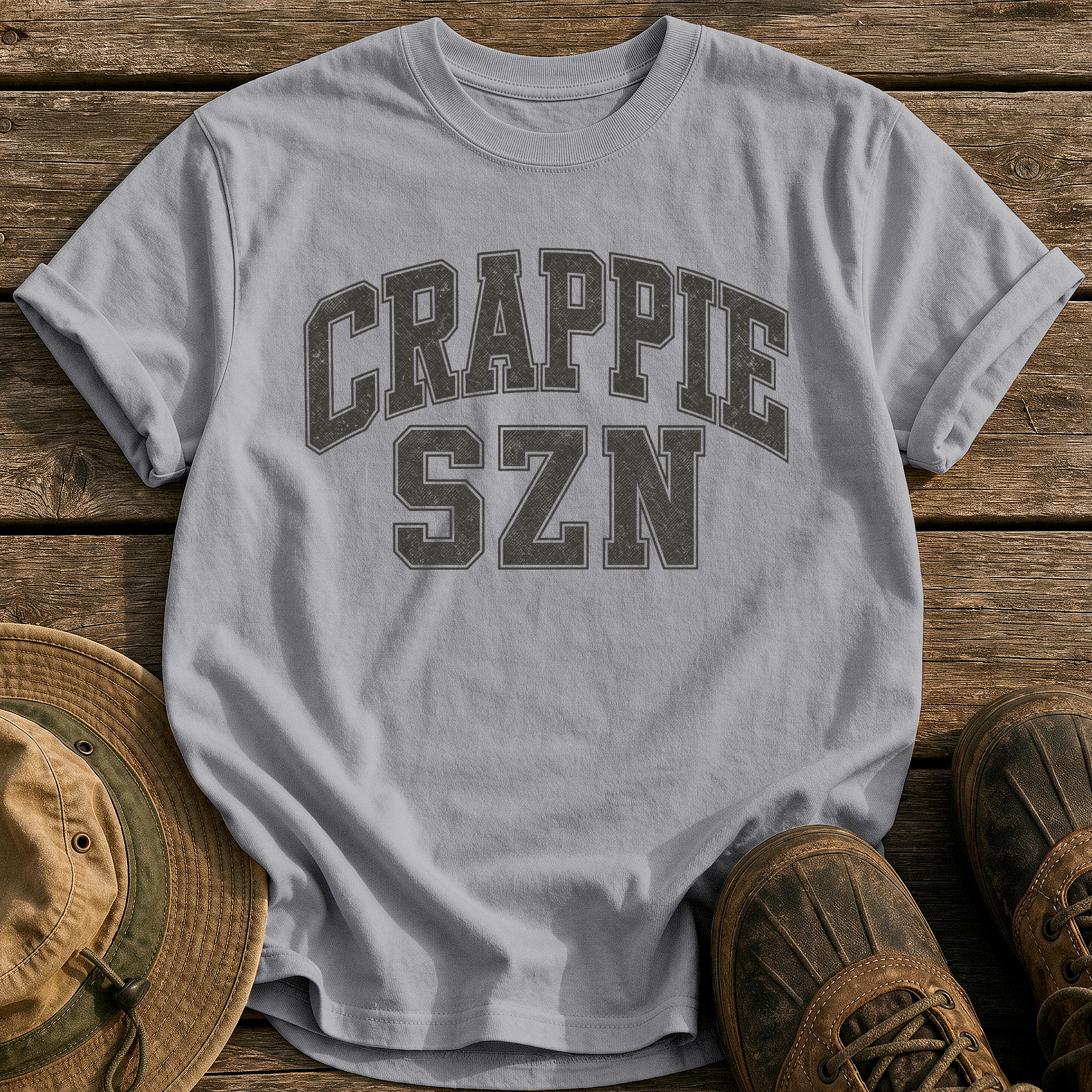 Crappie Szn tee - Grey - front