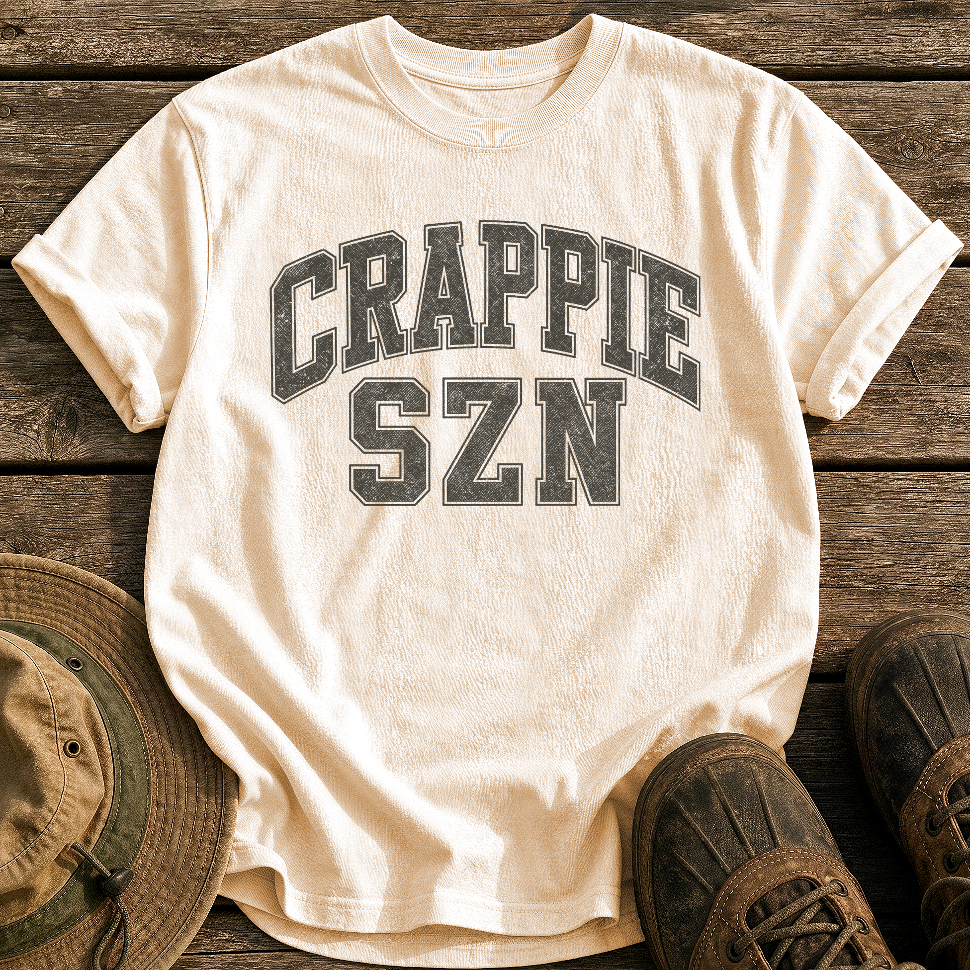 Crappie Szn tee - Ivory - front