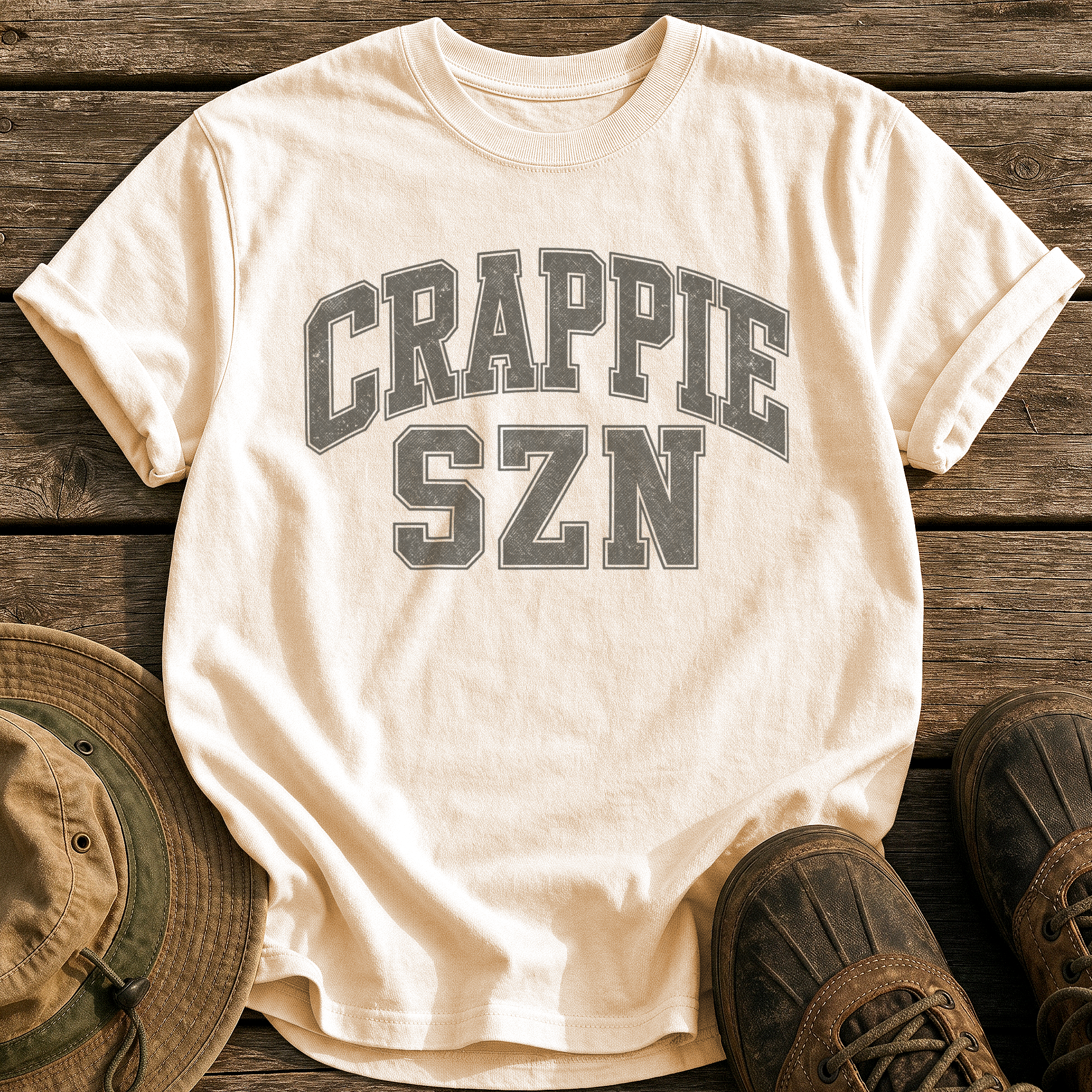 Crappie Szn tee - Ivory - front