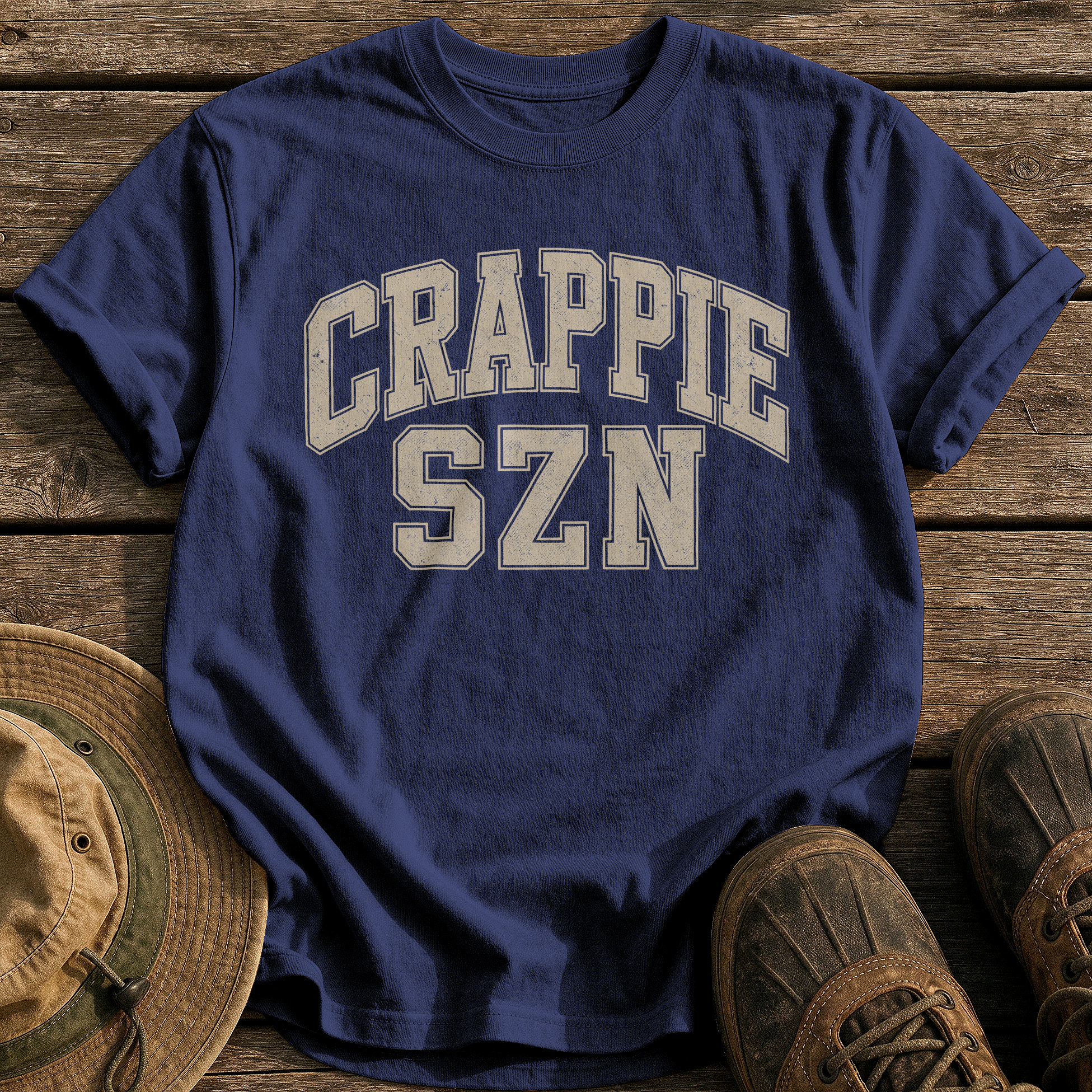 Crappie Szn tee - True Navy - front