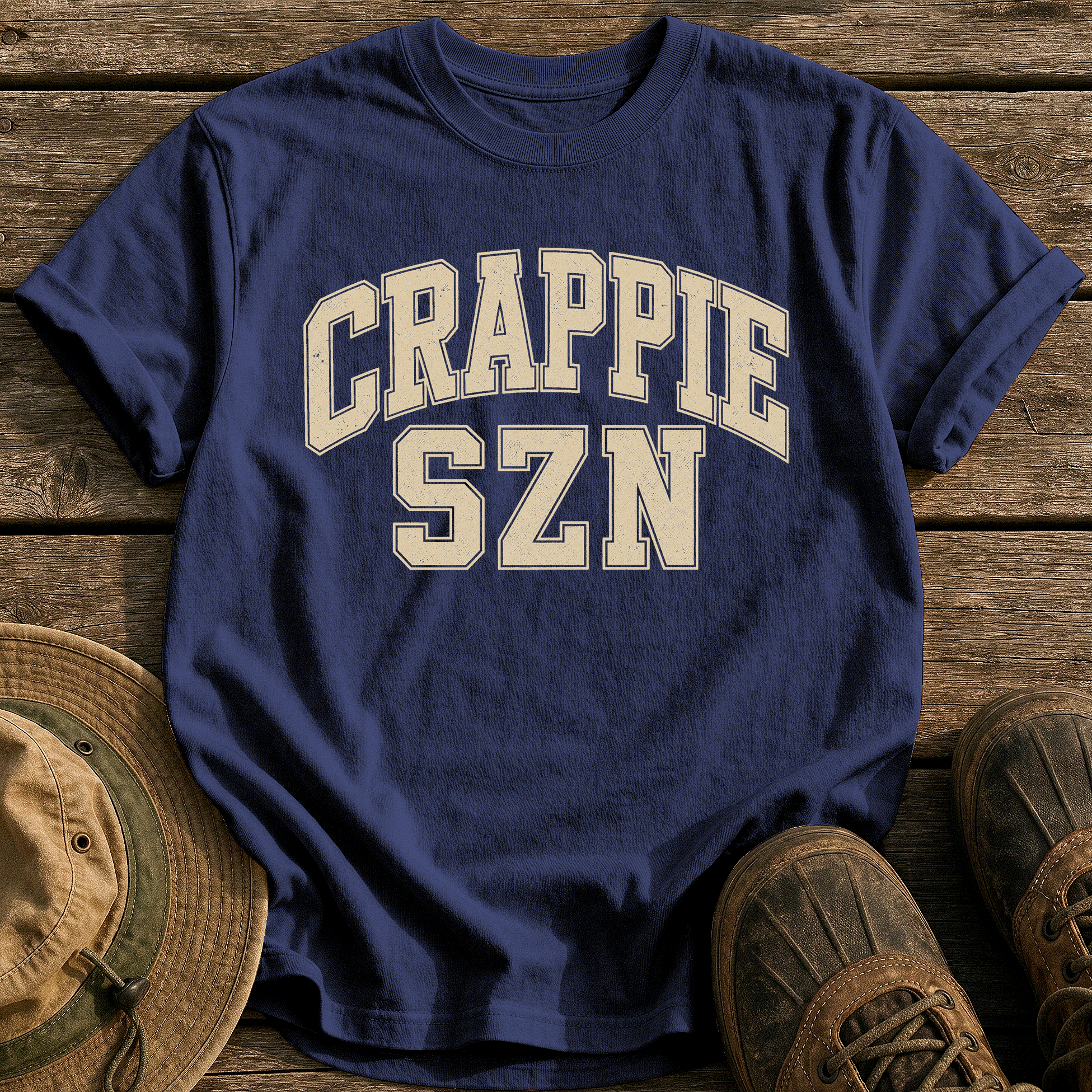 Crappie Szn tee - True Navy - front