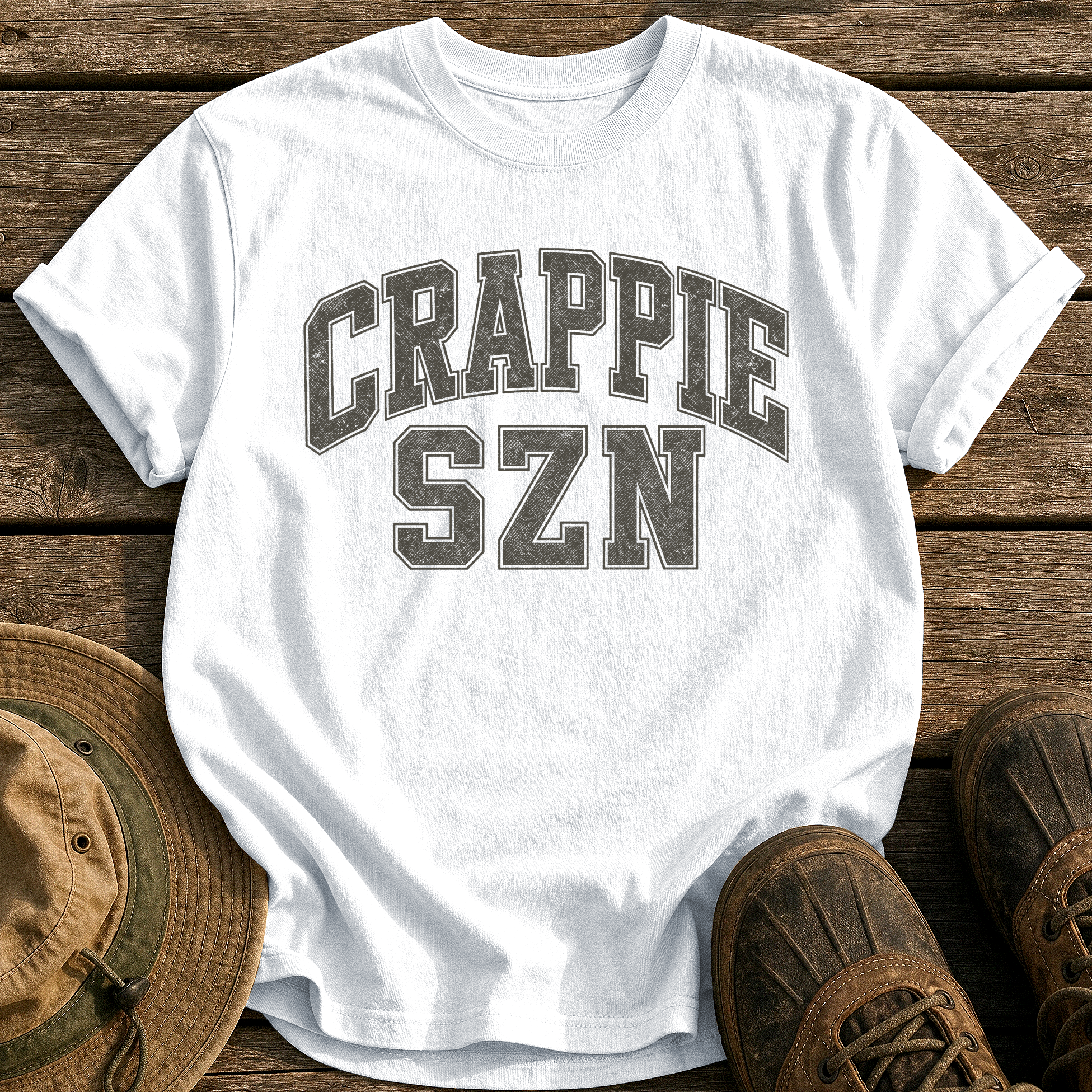 Crappie Szn tee - White - front