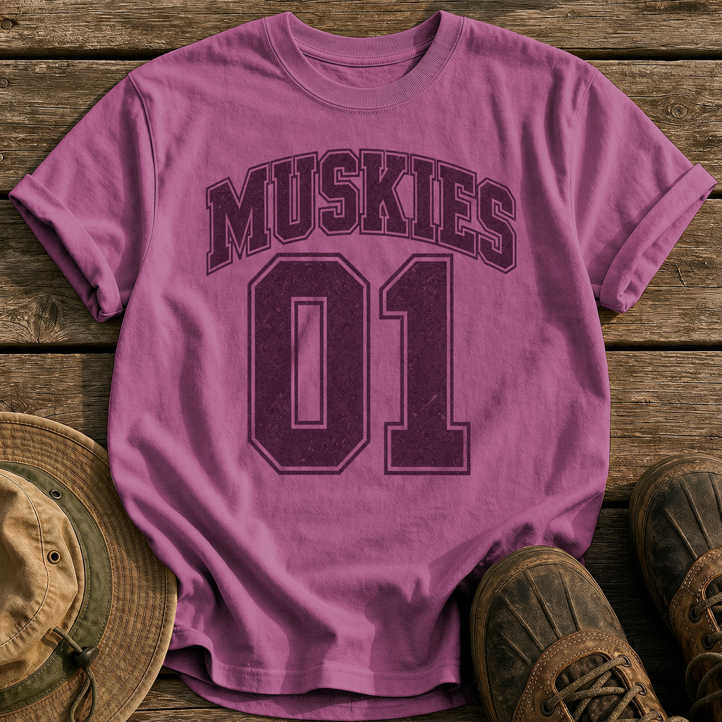Muskies 01 tee - Berry - front