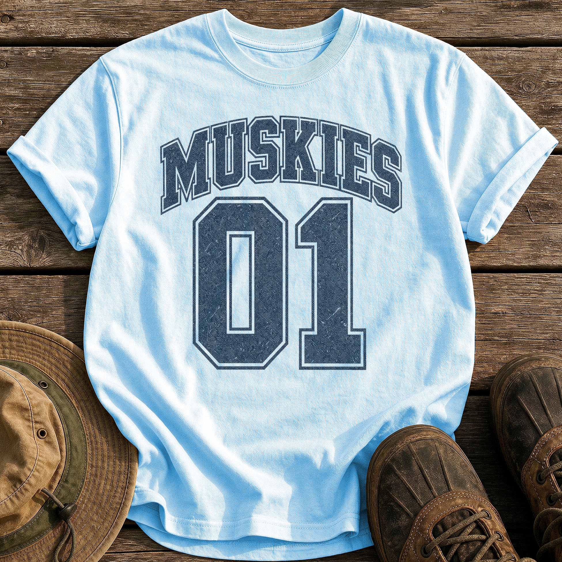 Muskies 01 tee - Chambray - front