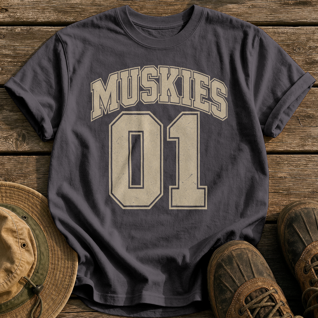 Muskies 01 tee - Graphite - front