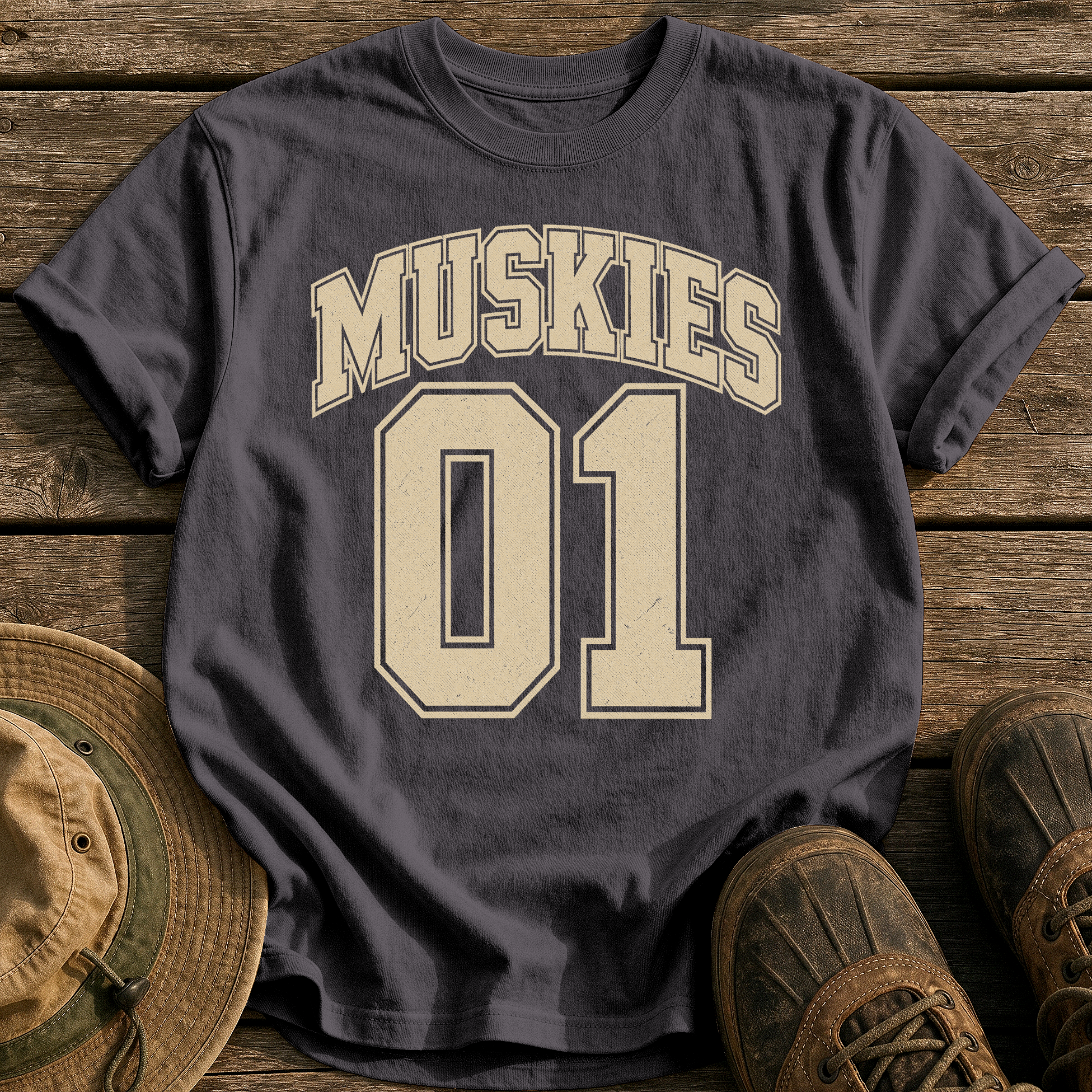 Muskies 01 tee - Graphite - front