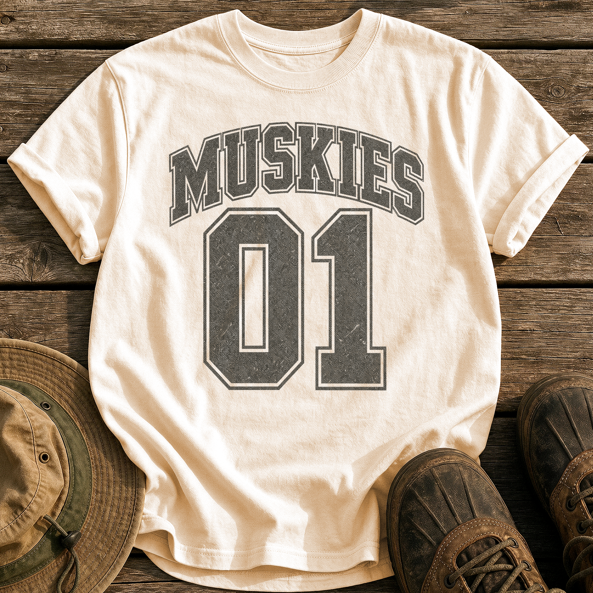 Muskies 01 tee - Ivory - front