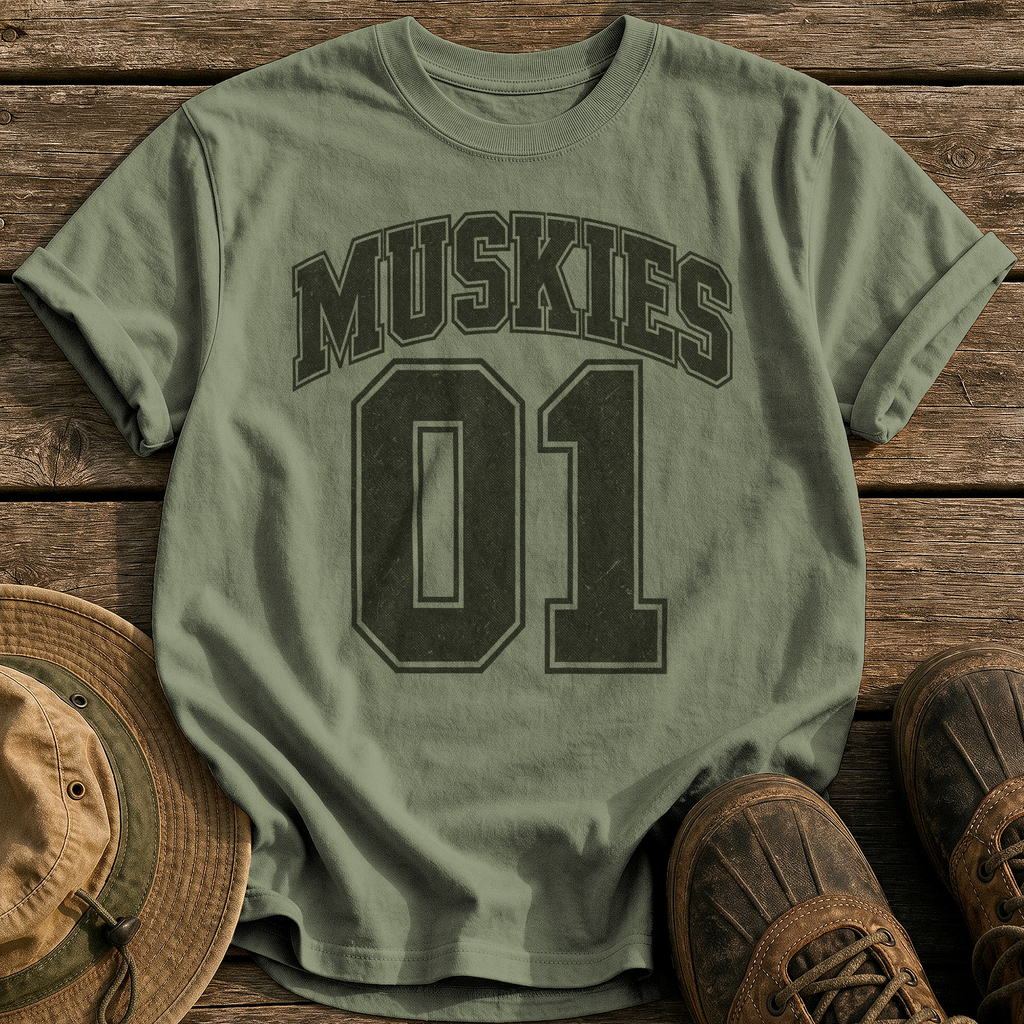 Muskies 01 tee - Sage - front