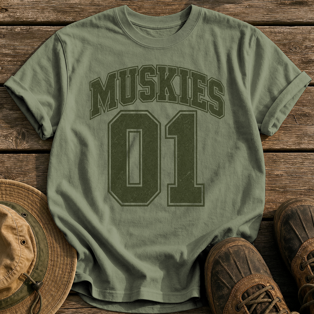 Muskies 01 tee - Sage - front