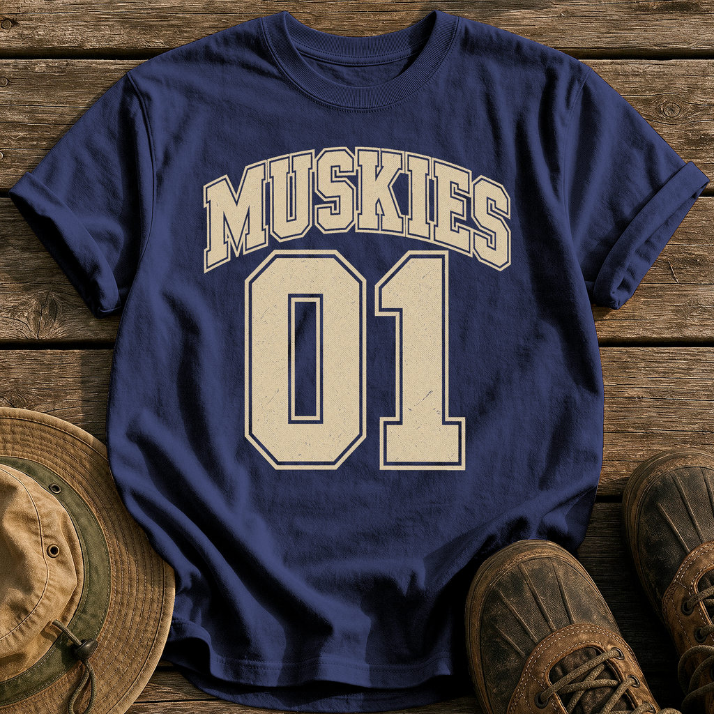 Muskies 01 tee - True Navy - front