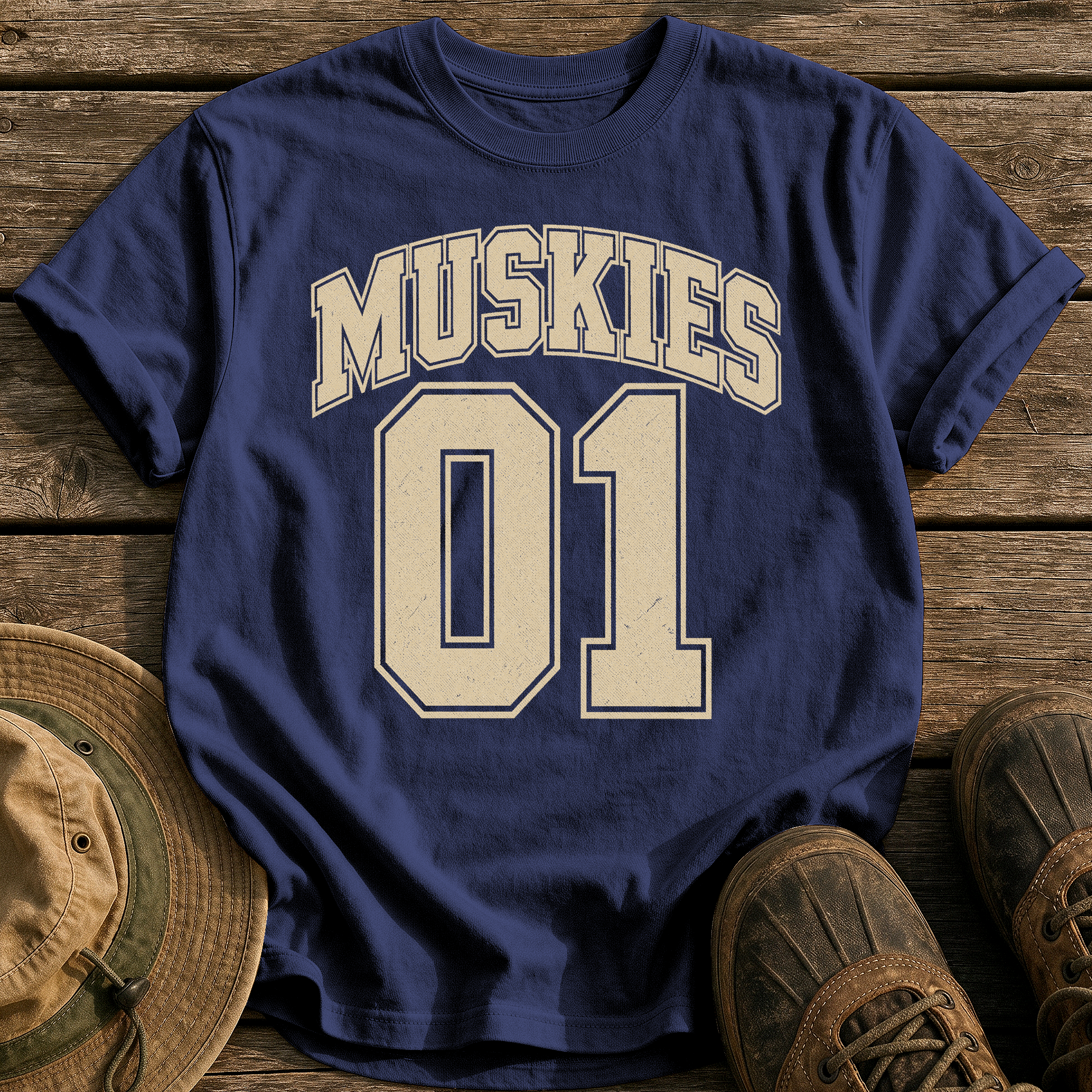 Muskies 01 tee - True Navy - front