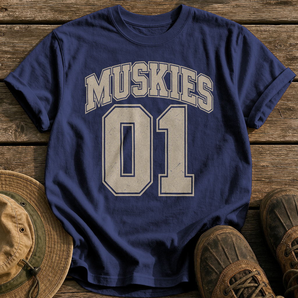 Muskies 01 tee - True Navy - front