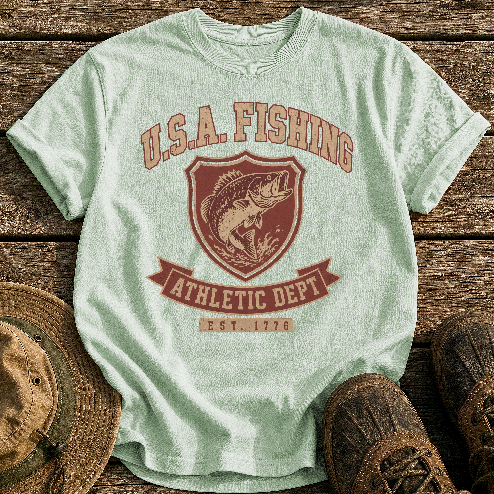 Usa Fishing Athletic Dept tee - Bay - front