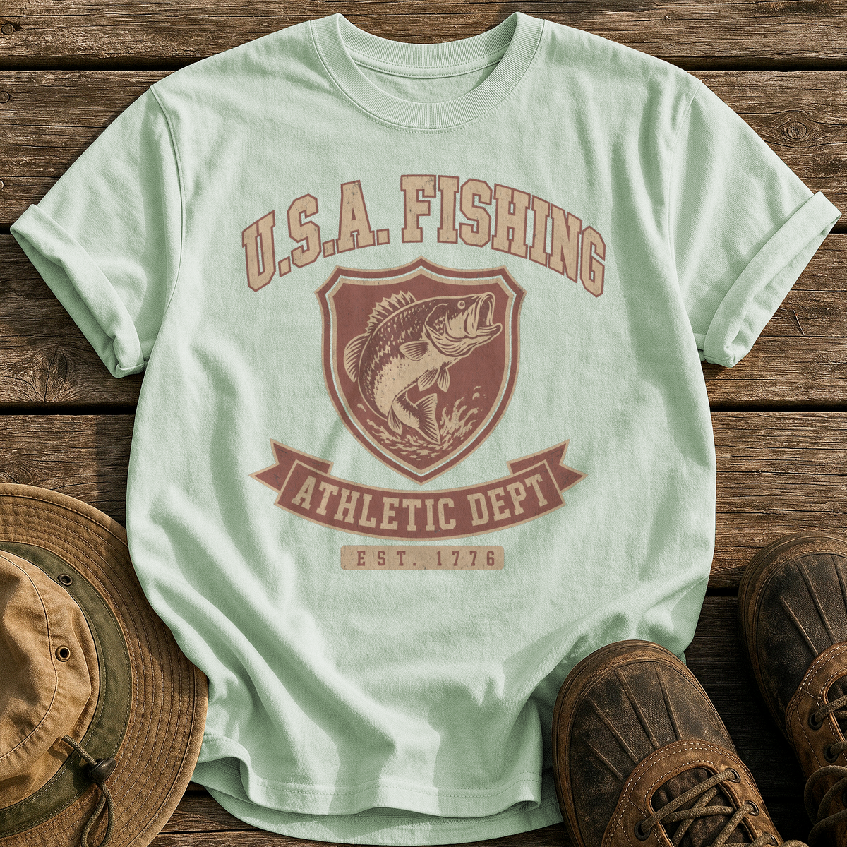 Usa Fishing Athletic Dept tee - Bay - front