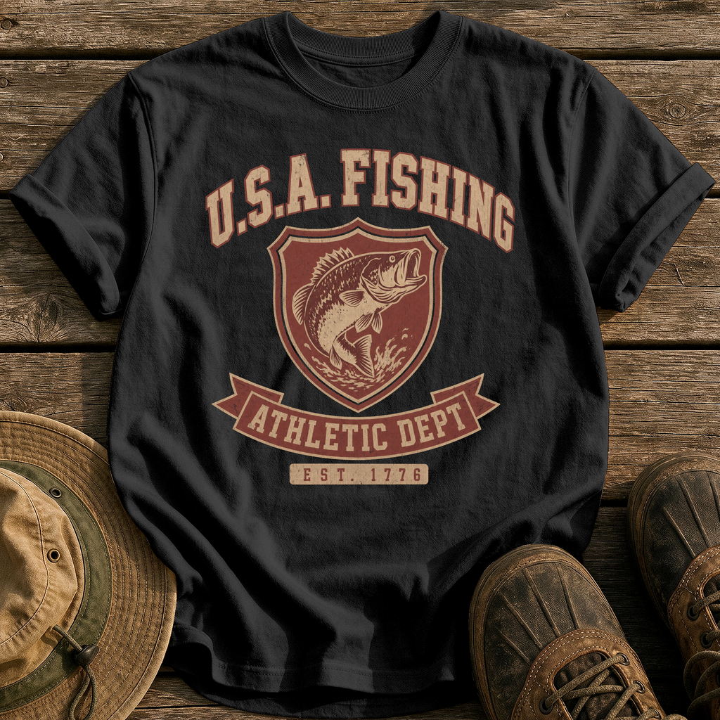 Usa Fishing Athletic Dept tee - Black - front