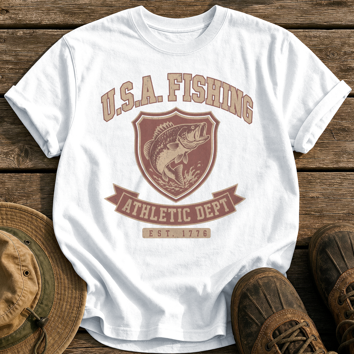 Usa Fishing Athletic Dept tee - White - front