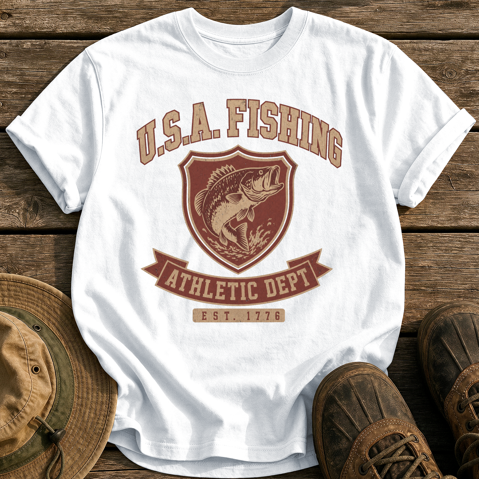 Usa Fishing Athletic Dept tee - White - front