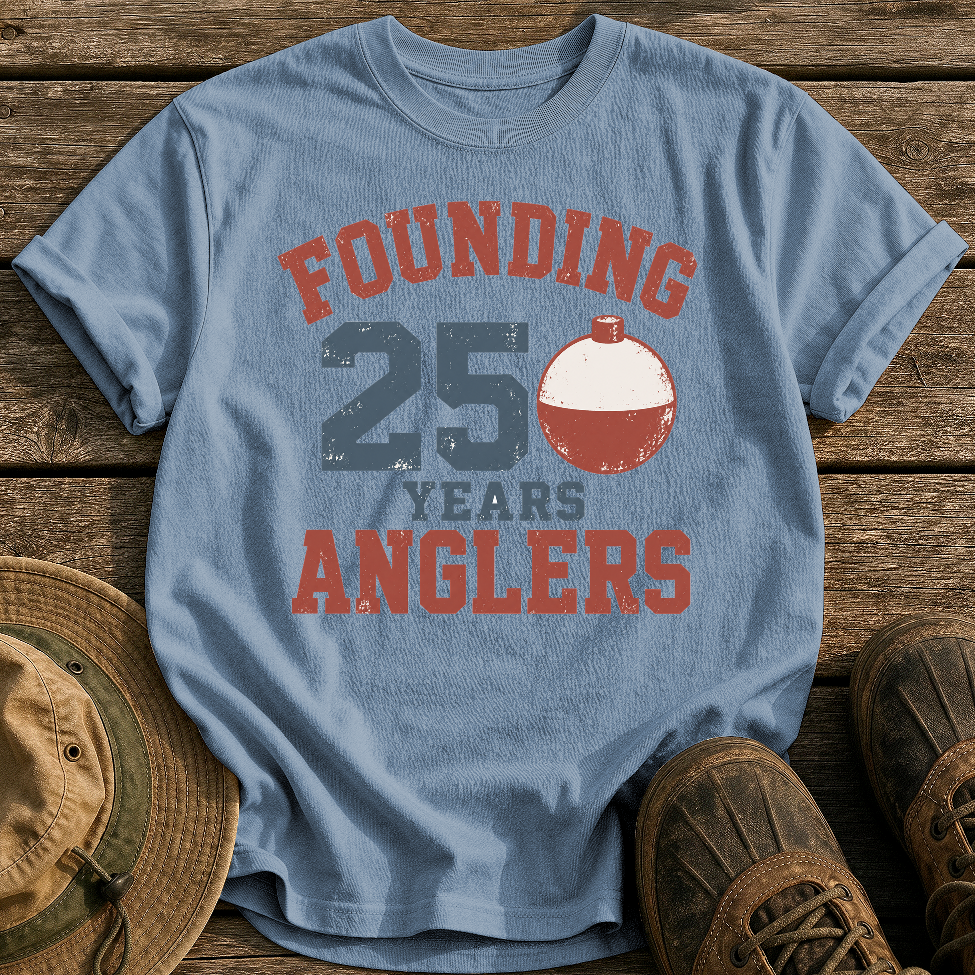Founding Anglers 250 Years tee - Blue Jean - front