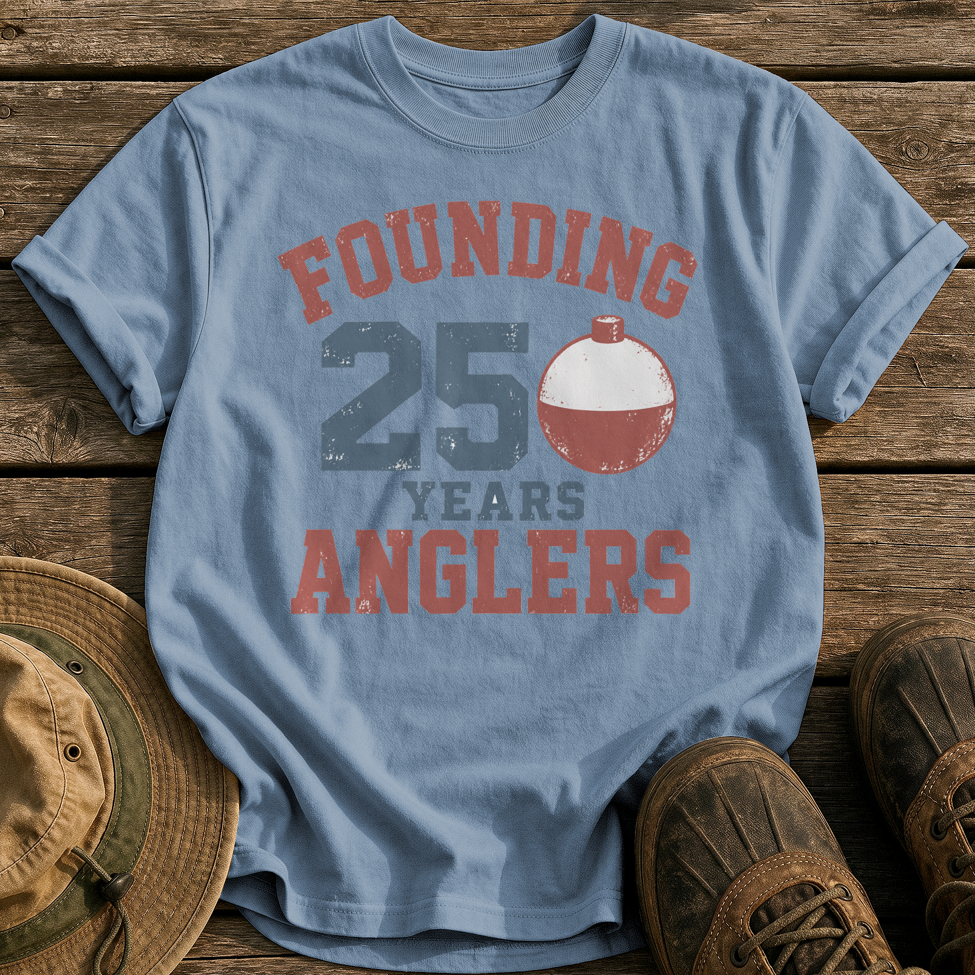 Founding Anglers 250 Years tee - Blue Jean - front