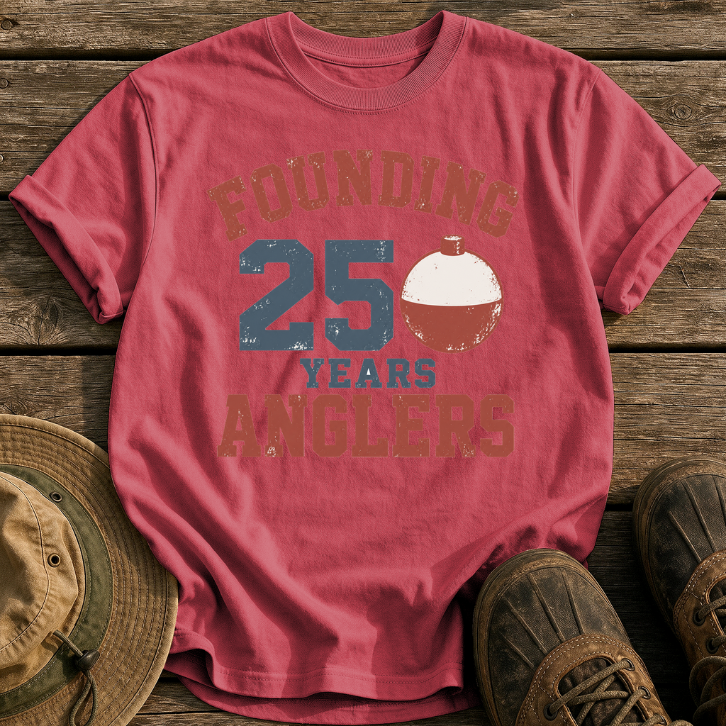 Founding Anglers 250 Years tee - Chili - front