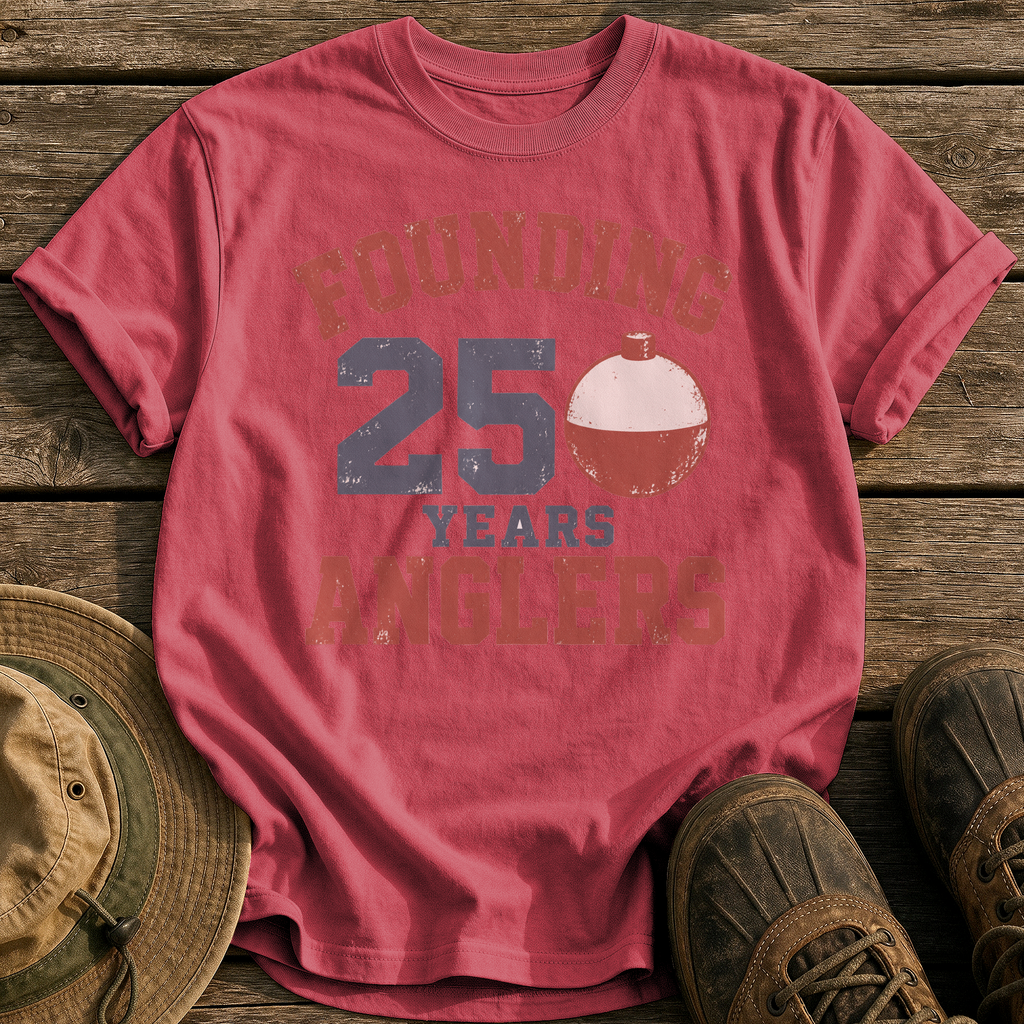 Founding Anglers 250 Years tee - Chili - front