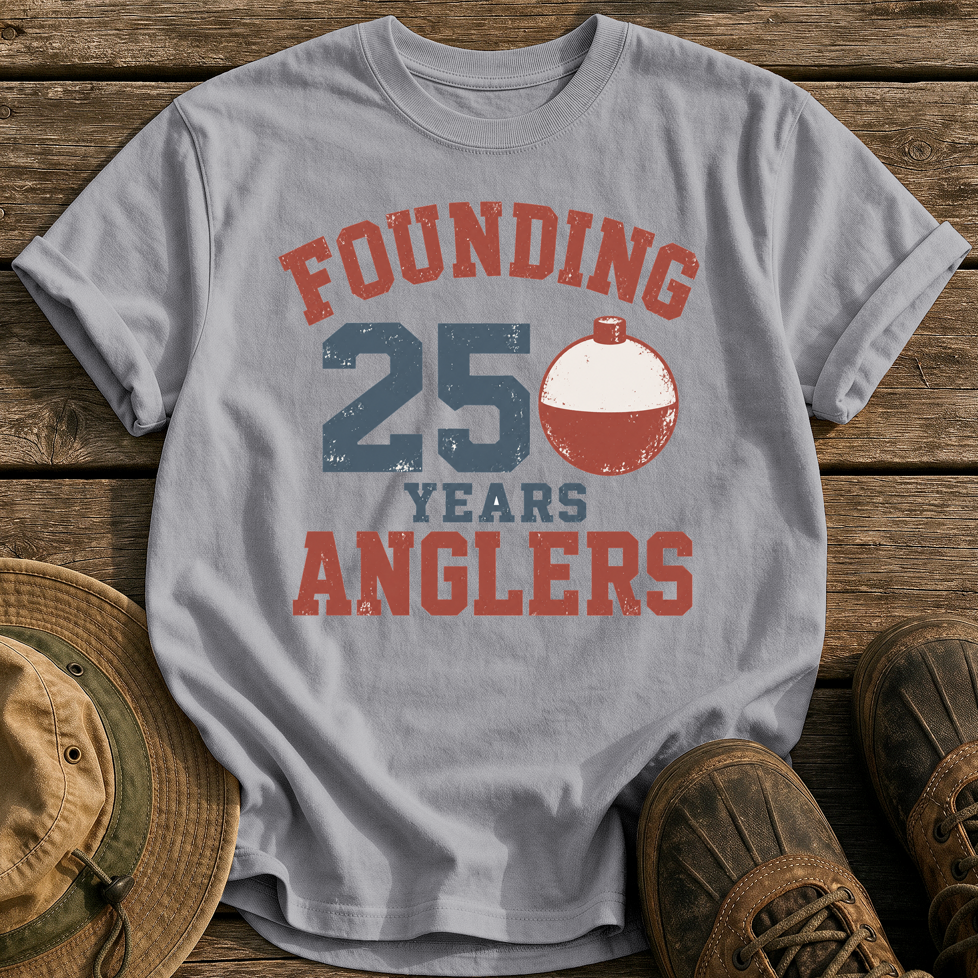 Founding Anglers 250 Years tee - Grey - front
