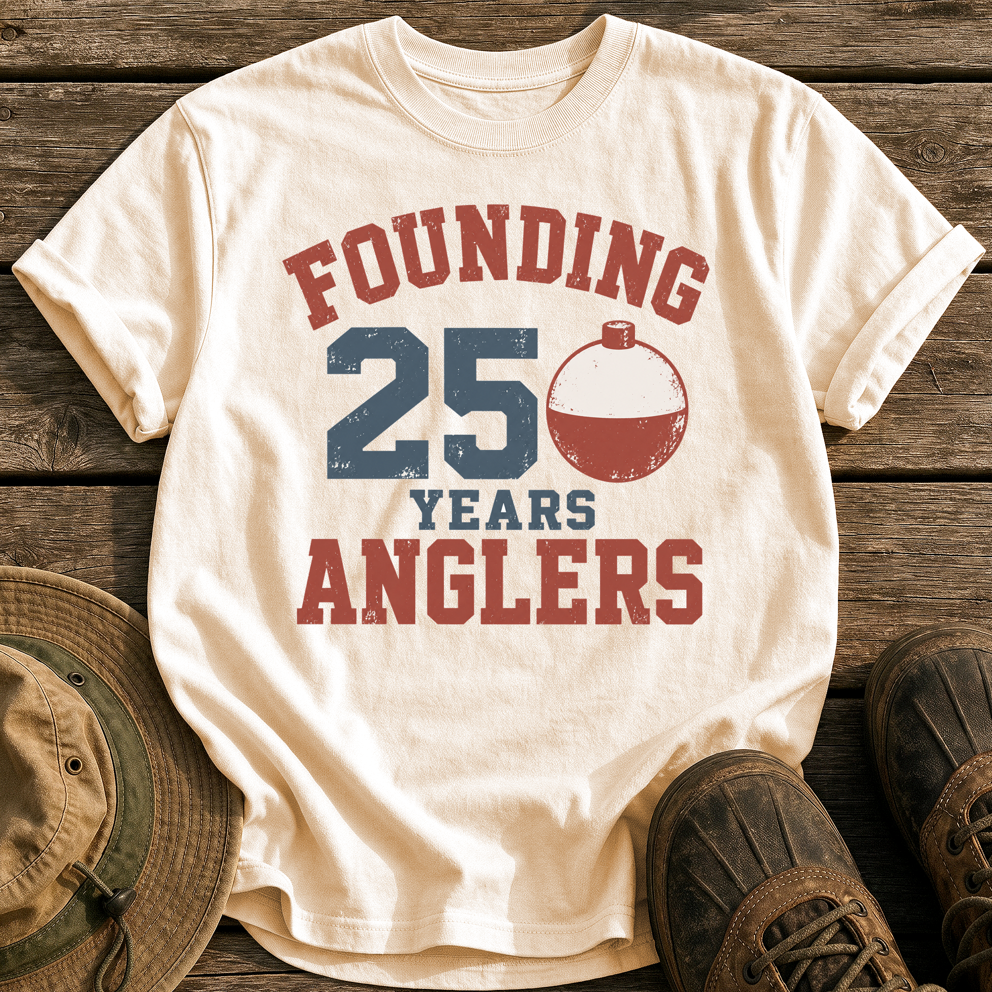 Founding Anglers 250 Years tee - Ivory - front